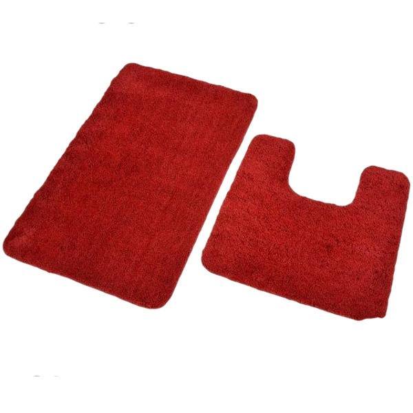 Premium Antron Non-Slip Pedestal Bath Mat - Soft Luxury Bathroom Rug with Strong Grip, Burgundy Red - Perfect for Bathroom, Shower & Vanity Areas