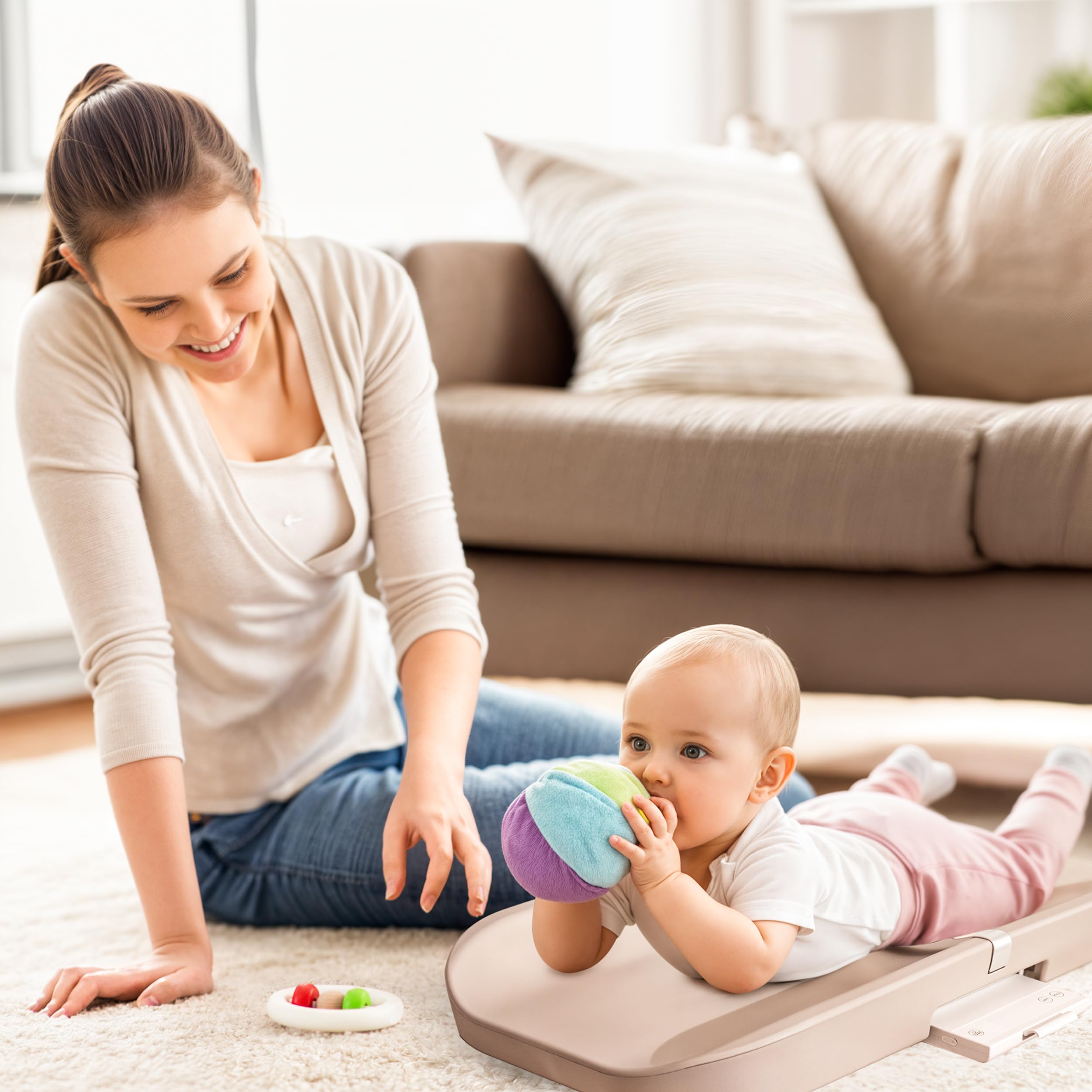 2 in 1 Baby Smart Scale & Waterproof Changing Pad with Safety Belt - Non-Slip, Wipeable & Portable Baby Care Essentials for Nursery, Travel & Home Use