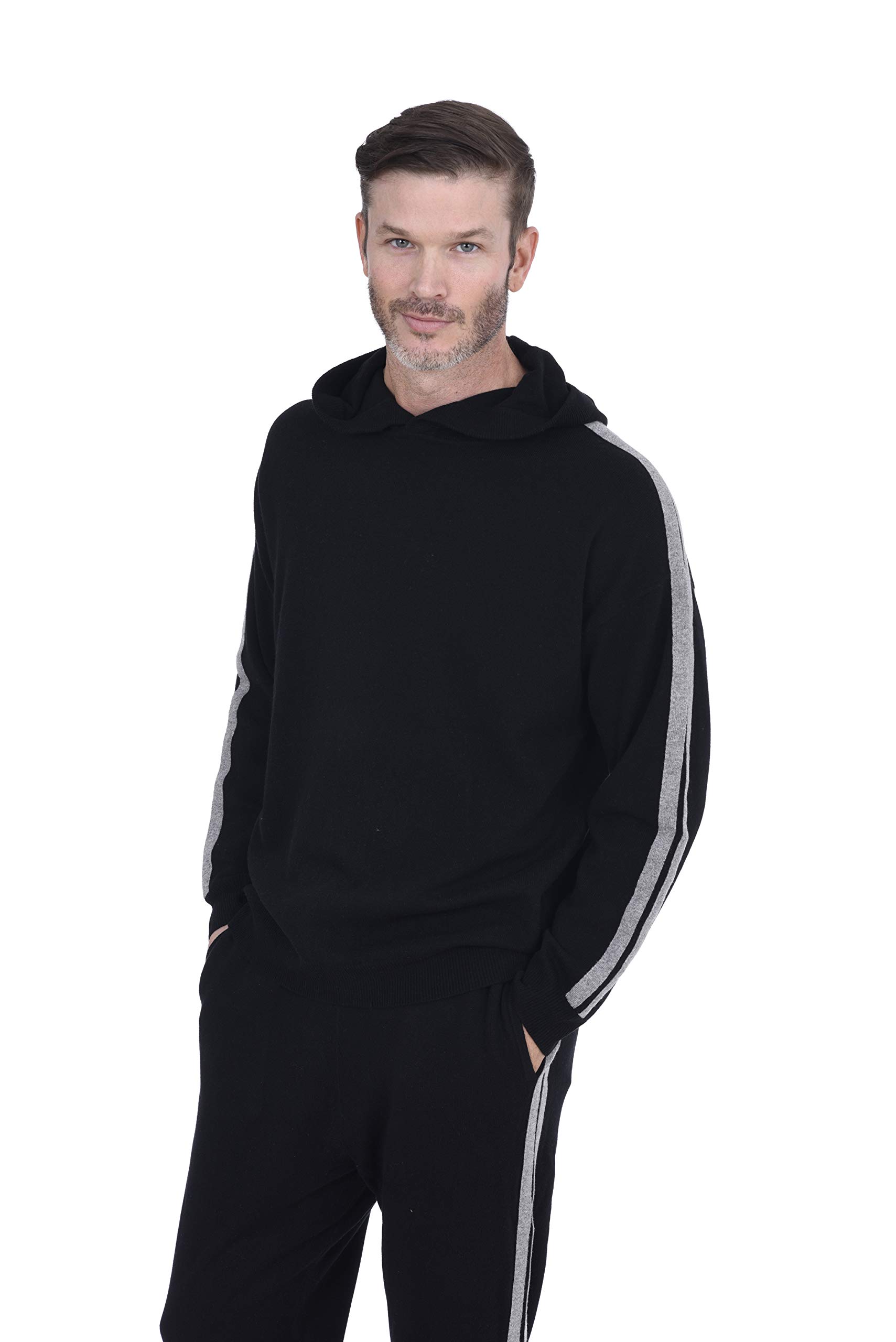 Premium 100% Cashmere Men's Knitted Lounge Pants - Soft & Warm Wool Joggers with Pockets for Relaxing at Home, Sleeping & Winter Comfort