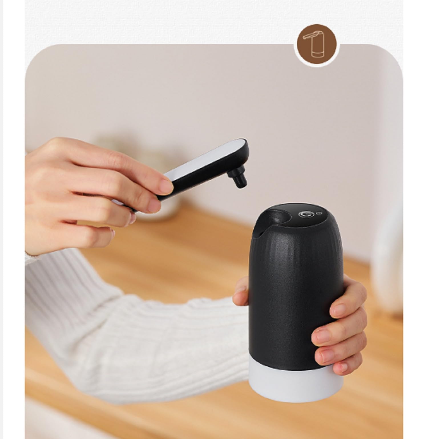 Rechargeable 20L Water Dispenser Pump for Bottom Loading Bottles - Portable USB Charging Automatic Drinking Water Dispenser with Folding Design | Perfect for Home, Office, Camping & Travel Use