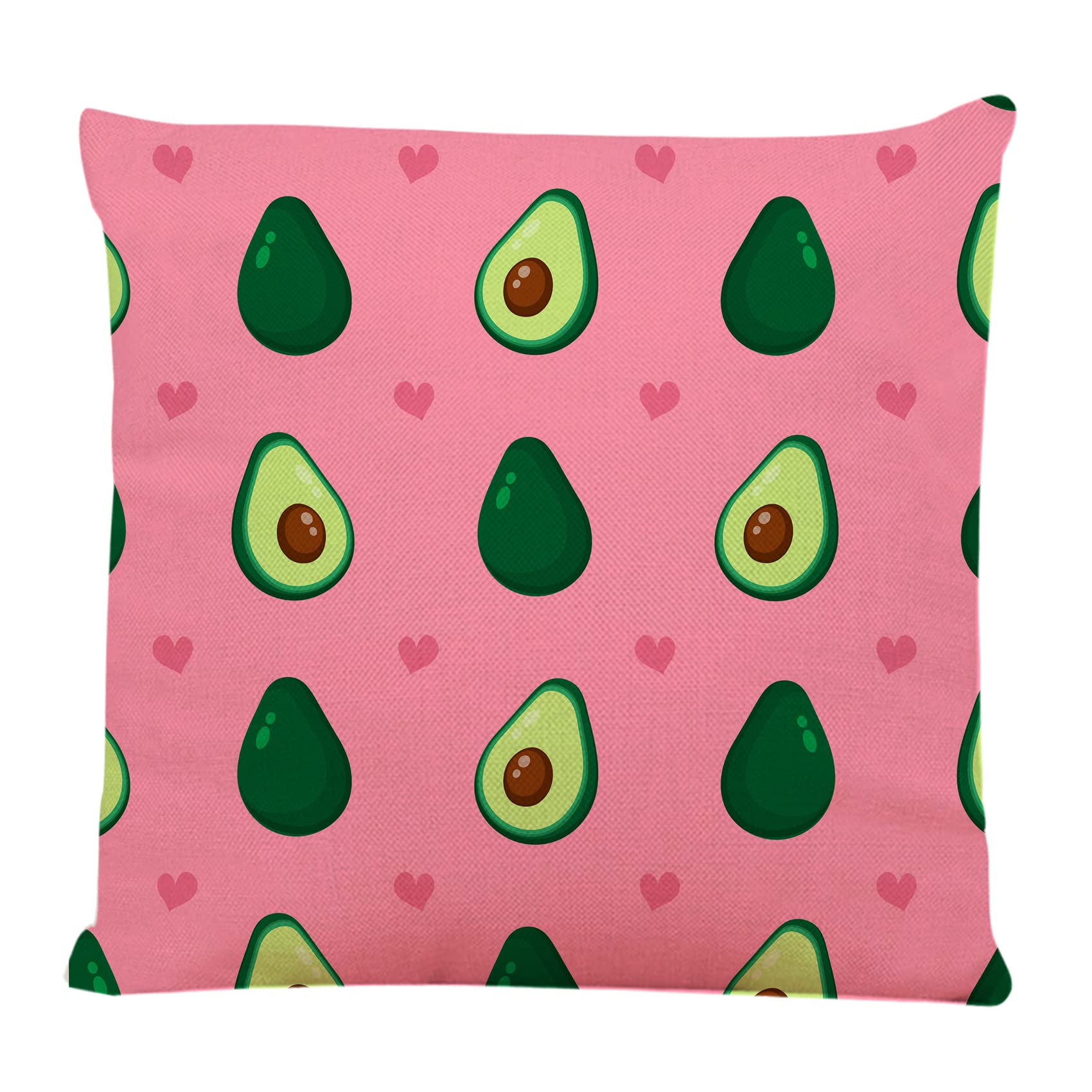 Funny Green Avocado Square Throw Pillow Covers 18x18 Inch - Decorative Couch & Sofa Cushion Cases for Living Room, Bedroom, Nursery - Soft & Stylish Home Decor Accessories