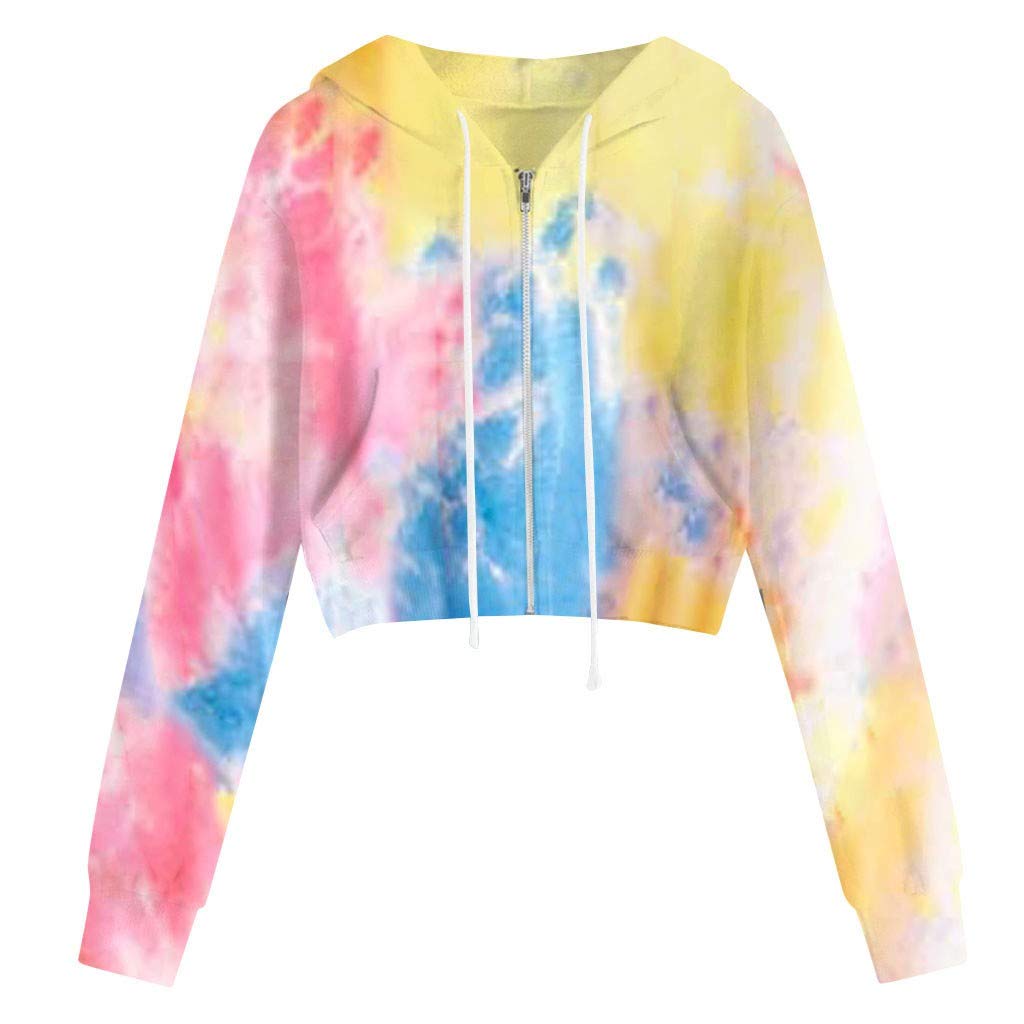 Women's Tie-Dye Long Sleeve Hooded Sweatshirt with Zipper Pockets - Casual Pullover Tunic Top for Everyday Wear - Perfect for Fall, Winter, and Layering Outfits