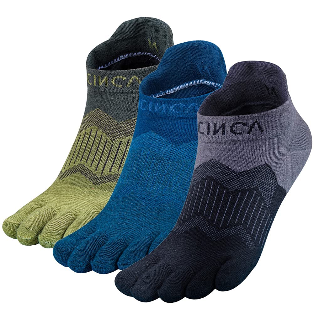 OrrinSports Coolmax Athletic Toe Socks for Men & Women - 3 Pairs Breathable Five Finger Running Socks for Marathon, Yoga & Outdoor Sports