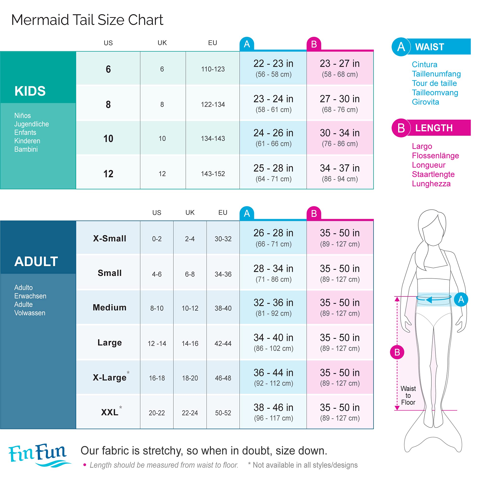 Fin Fun Mermaidens - Premium Mermaid Tails for Swimming | Women, Teens & Adults | Includes Monofin | Perfect for Pool Parties, Underwater Photography & Mermaid Performances