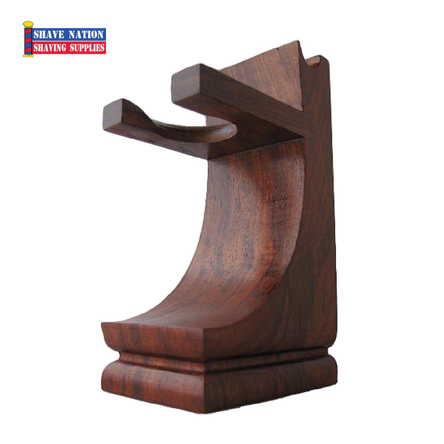 Premium Wooden Razor and Shaving Brush Stand - Mission Style for Men's Grooming - Perfect for Bathroom Countertop and Travel Organizer