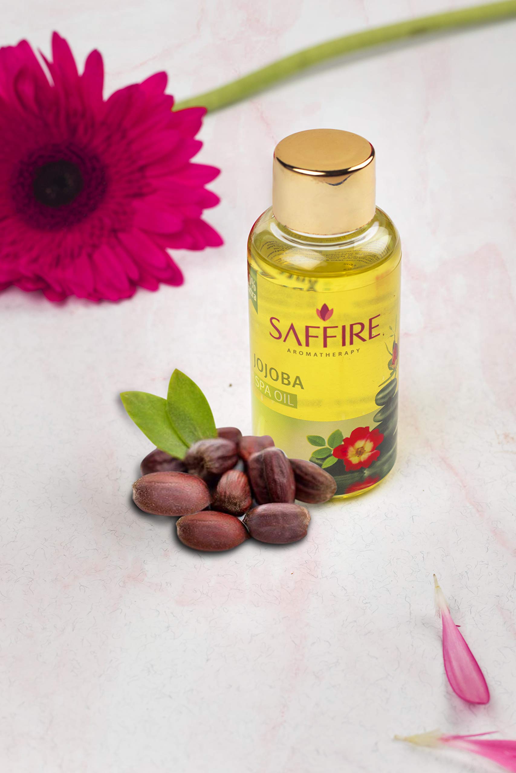 Saffire Naturals 100% Pure Jojoba Oil for Hair & Skin Care | Organic Aromatherapy Spa Oil | Deep Moisturizing & Nourishing Treatment | Perfect for Massage, Face, Body & Hair Hydration