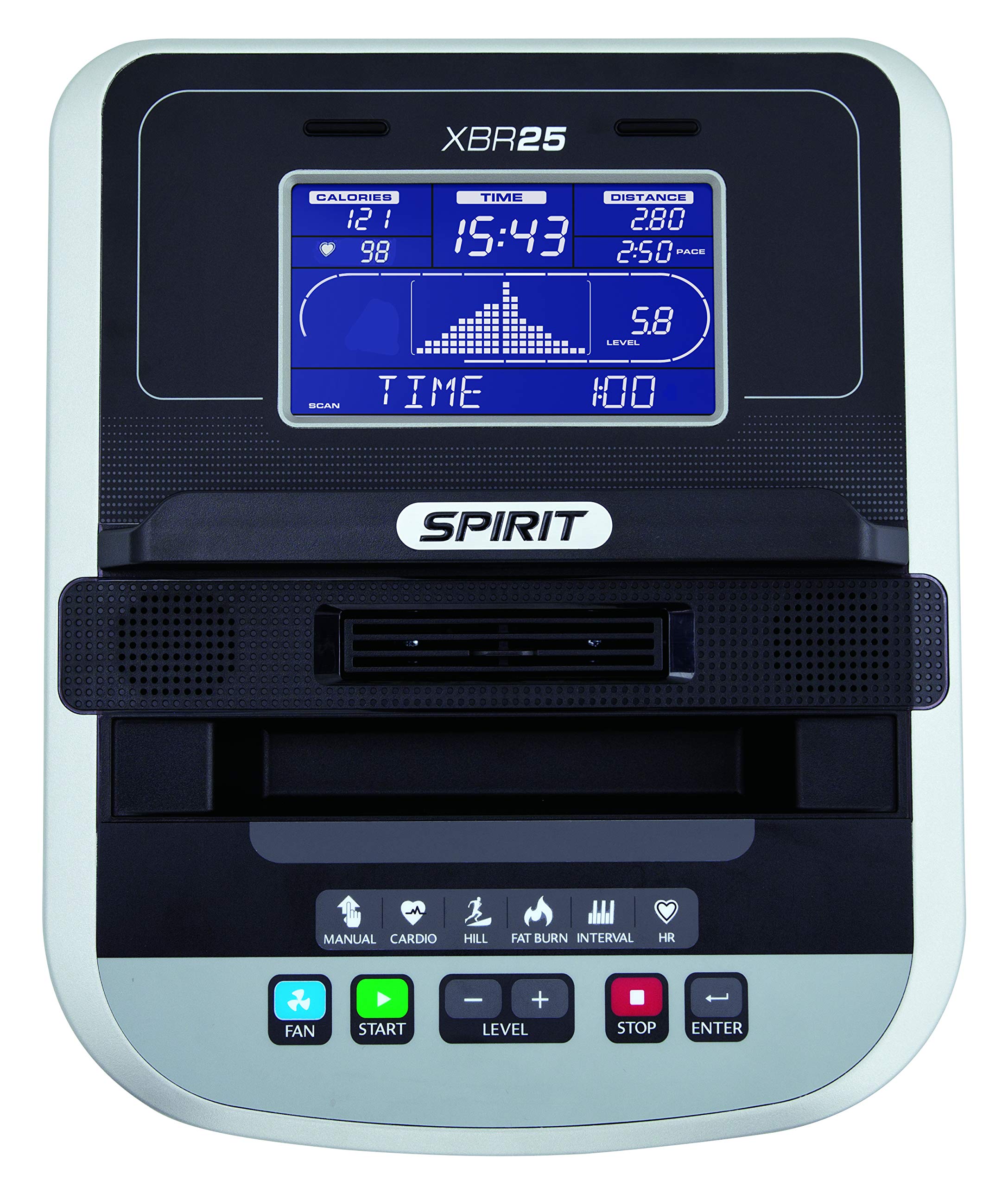 Spirit Fitness XBR25 Recumbent Exercise Bike for Home Gym - Low Impact Cardio Workout for Seniors & Rehabilitation