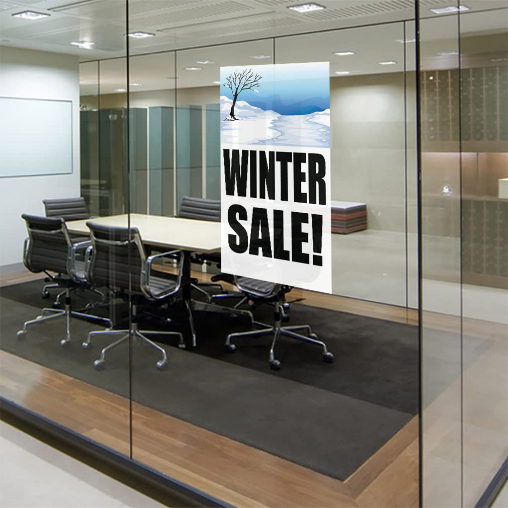 Vertical Vinyl Door Decals - Multiple Sizes (24x36 Inches) for Cars, Luggage & Business Advertising | Winter Promotion | Durable Industrial Stickers for Retail, Warehouses & Office Decor