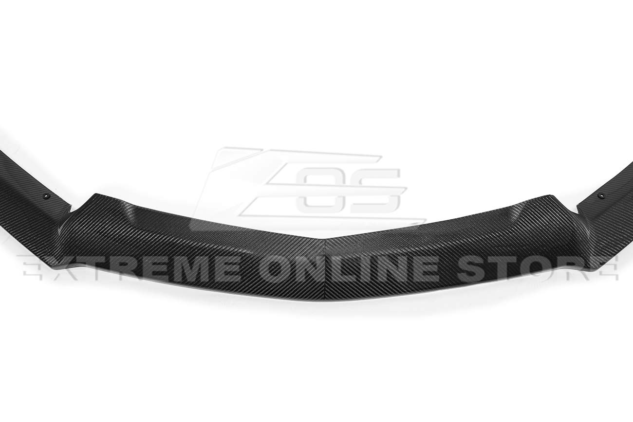 2014-2019 Cadillac CTS V-Style Carbon Fiber Front Bumper Lip Splitter - High Performance Replacement Part for Enhanced Aerodynamics & Sporty Look | Perfect for Car Enthusiasts & Street Racing Upgrades