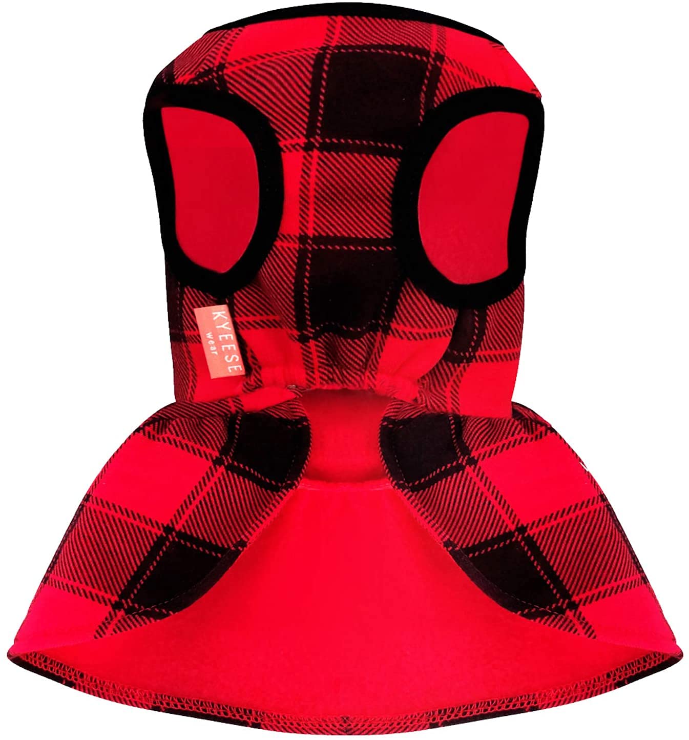 KYEESE Red Buffalo Check Christmas Dog Dress with Bowtie - Medium Size Pet Costume for Holiday Parties & Family Photos