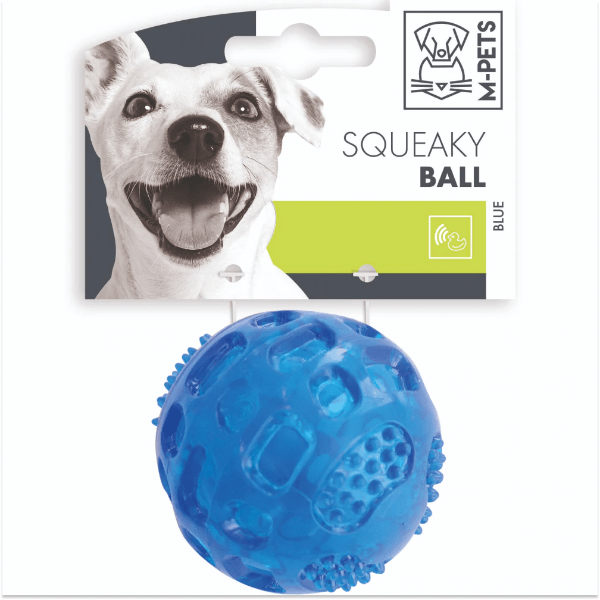 M PETS Squeaky Ball - Durable Dog Chew Toy for Small & Large Dogs, Interactive Fetch & Training Toy - Perfect for Indoor & Outdoor Play, Park & Beach Fun