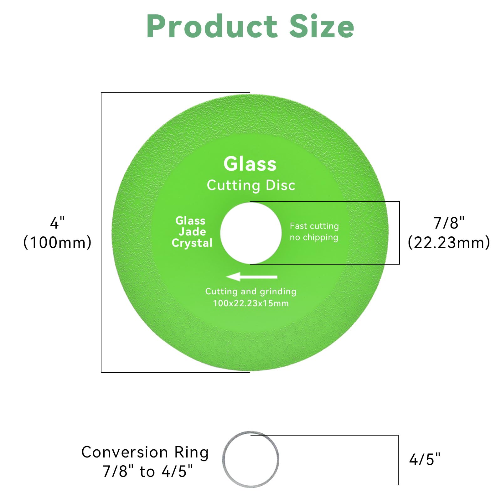 4 Inch Diamond Glass Cutting Disc - Ultra Thin Angle Grinder Saw Blade for Glass, Tile, Marble, Ceramic & Jade - Perfect for DIY Projects, Home Renovation & Craft Work