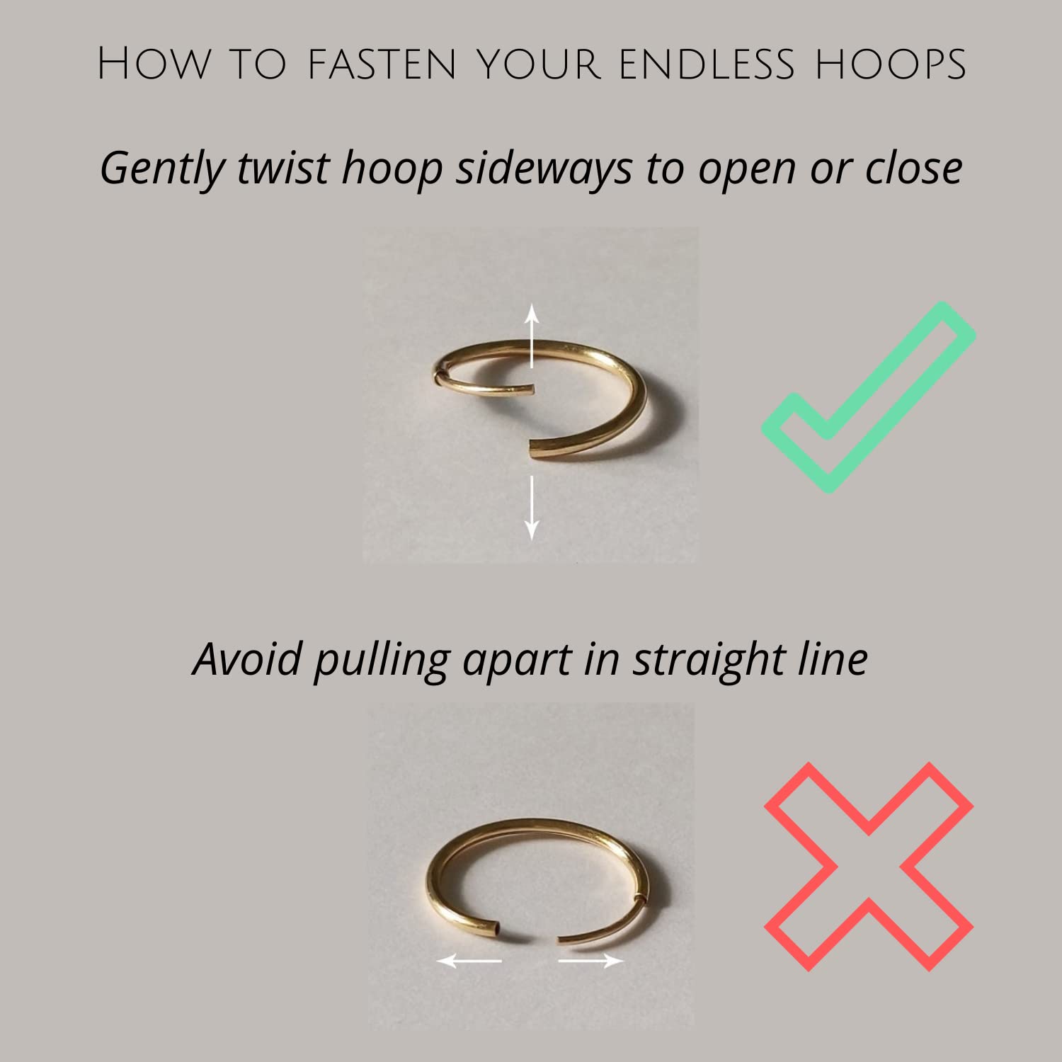 14k Solid Gold Hoop Earrings for Women - 1.5mm Thin Tube Yellow Gold Continuous Hoop Earrings | Real 14k Gold Jewelry | Perfect for Everyday Wear, Work & Special Occasions