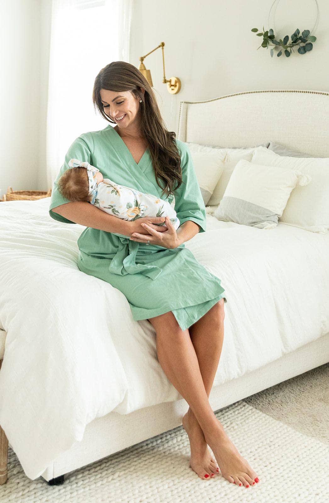 Mommy & Me Maternity Robe & Swaddle Set for Hospital Birth