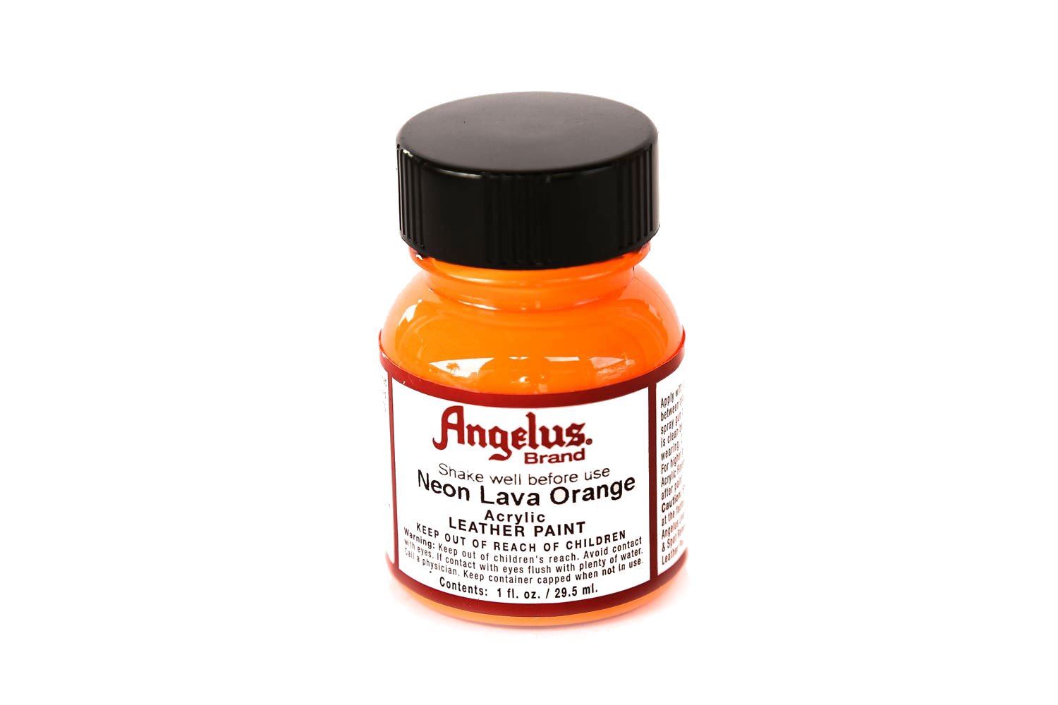 Angelus Neon Lava Orange Acrylic Leather Paint - Premium Leather Dye for Shoes, Bags & DIY Crafts - Vibrant Waterproof Color for Custom Sneakers, Handbags & Upholstery Projects