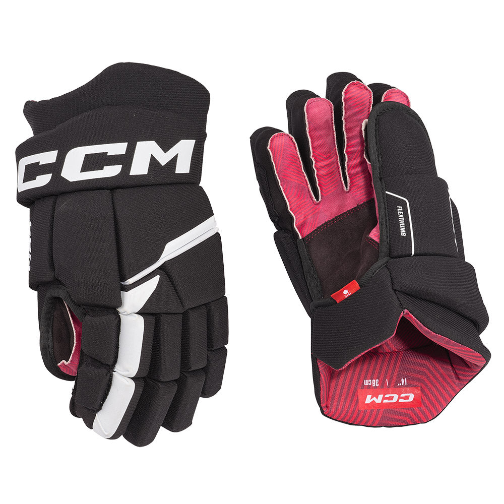 CCM Next Junior Ice Hockey Gloves - Youth Protective Hockey Gloves for Boys & Girls - Perfect for Ice Skating, Hockey Practice & Games