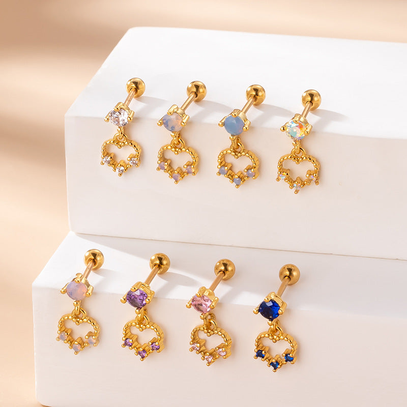 20G Heart Conch Stud Tragus Helix Ball Back Earrings - Dainty Cartilage Piercing Jewelry for Women | Perfect for Everyday Wear, Parties & Special Occasions | HSPJ785