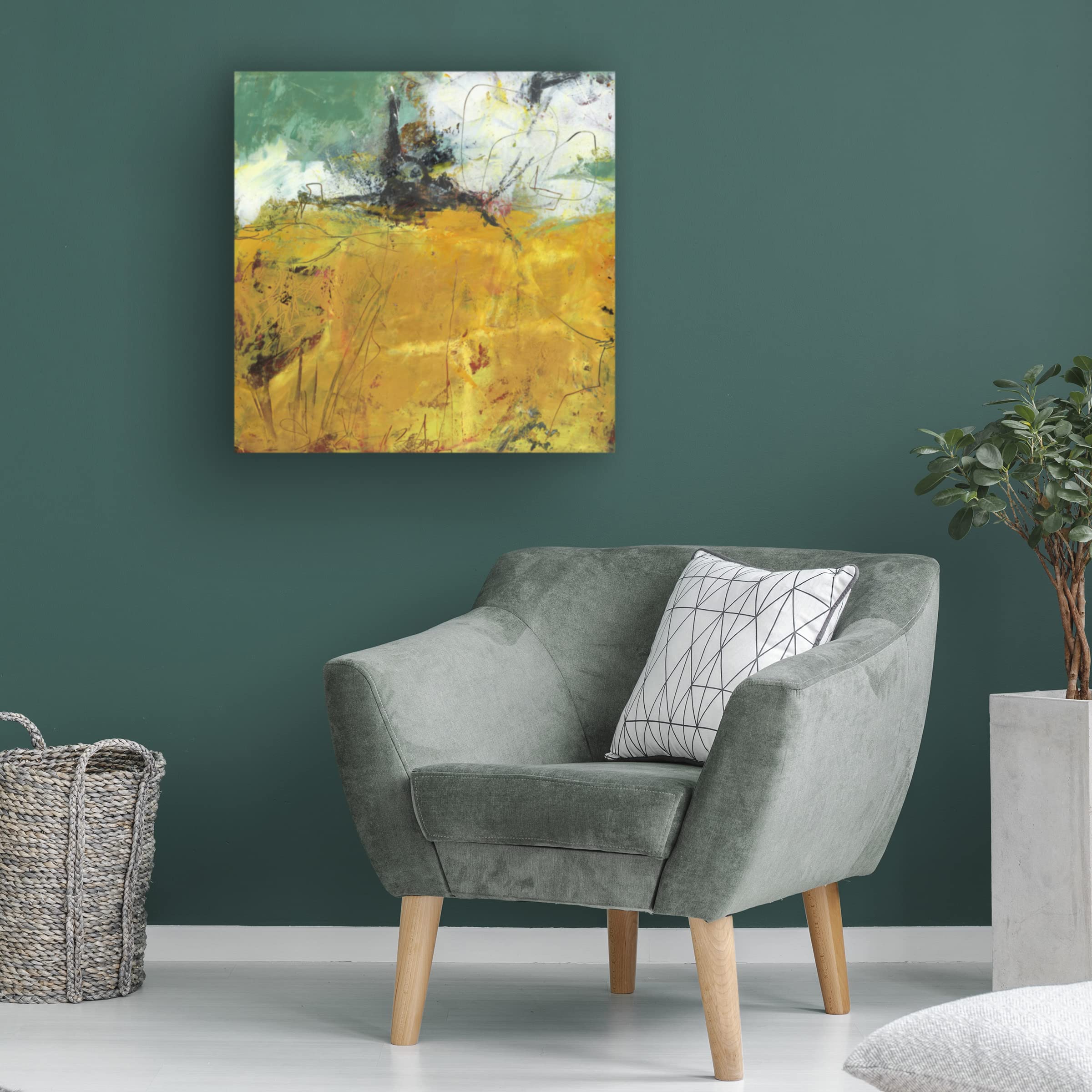 Trademark Fine Art 'Abundant' Canvas Wall Art by Linda Nickell - Vibrant Floral Painting for Living Room, Bedroom & Office Decor