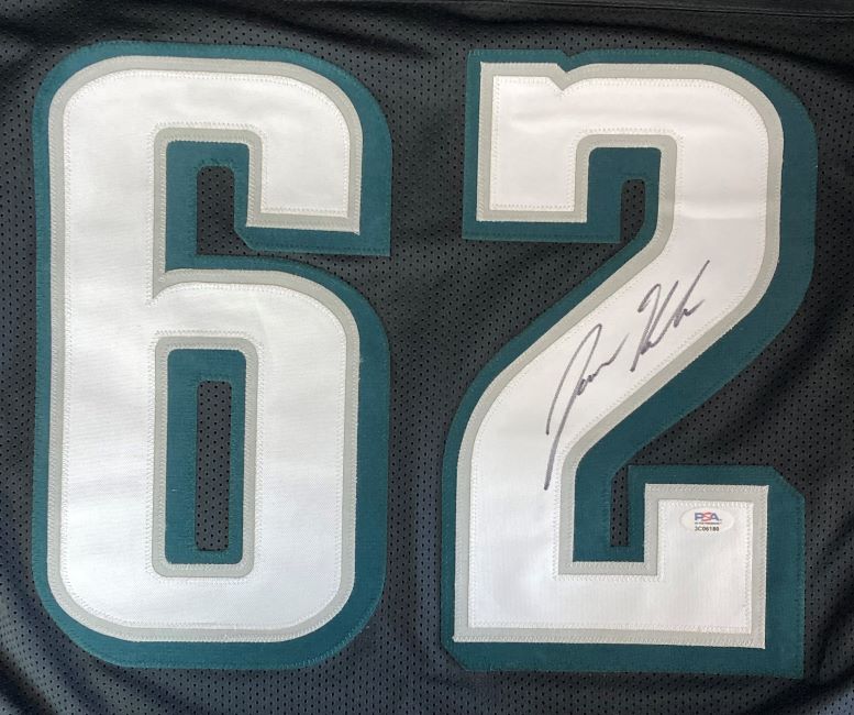Jason Kelce Philadelphia Eagles Autographed Black Football Jersey with PSA ITP Hologram - Perfect for Eagles Fans, Sports Memorabilia Collectors, and Game Day Display