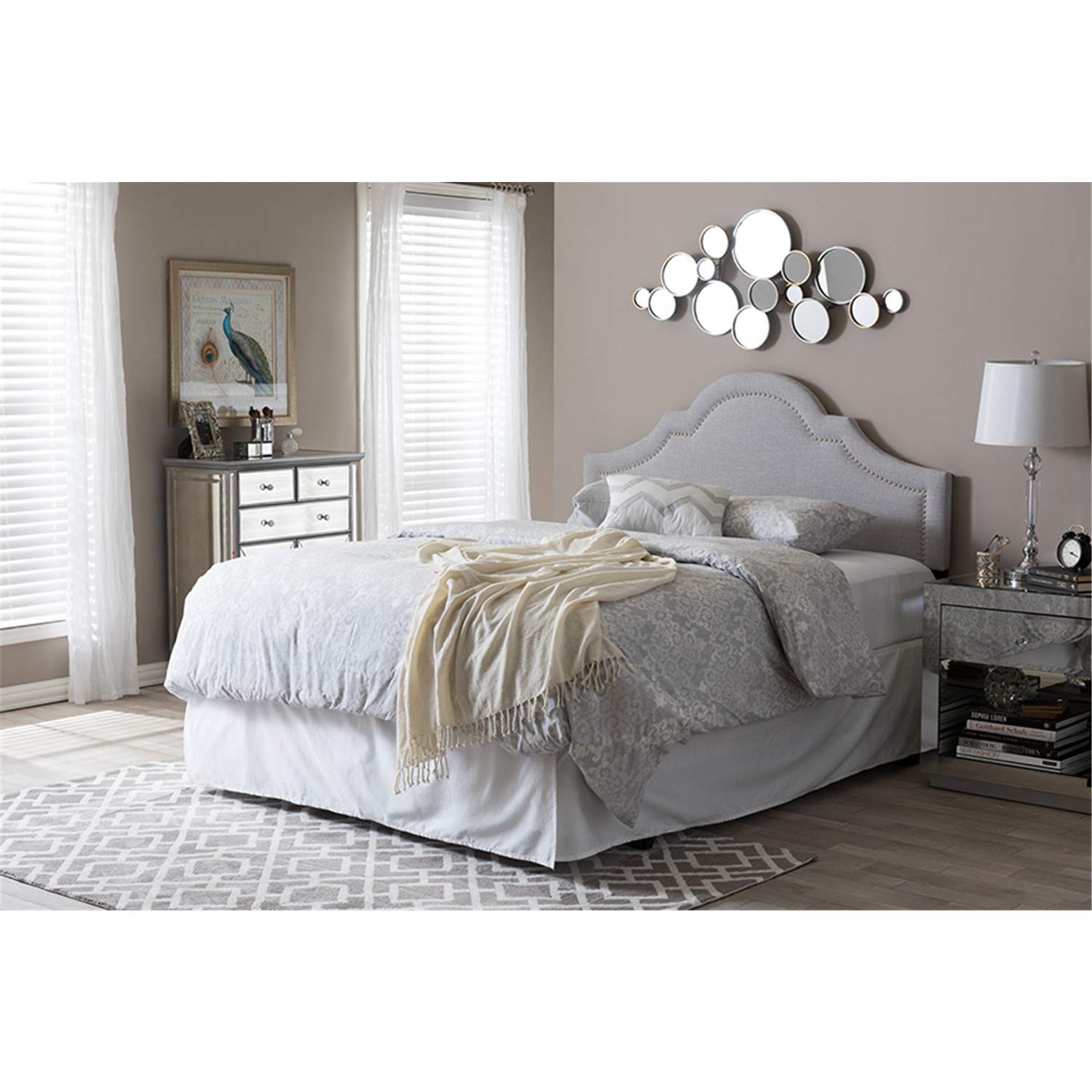 Baxton Studio Ritta Modern Upholstered Queen Size Headboard in Beige - Perfect for Bedroom Decor and Contemporary Home Styling
