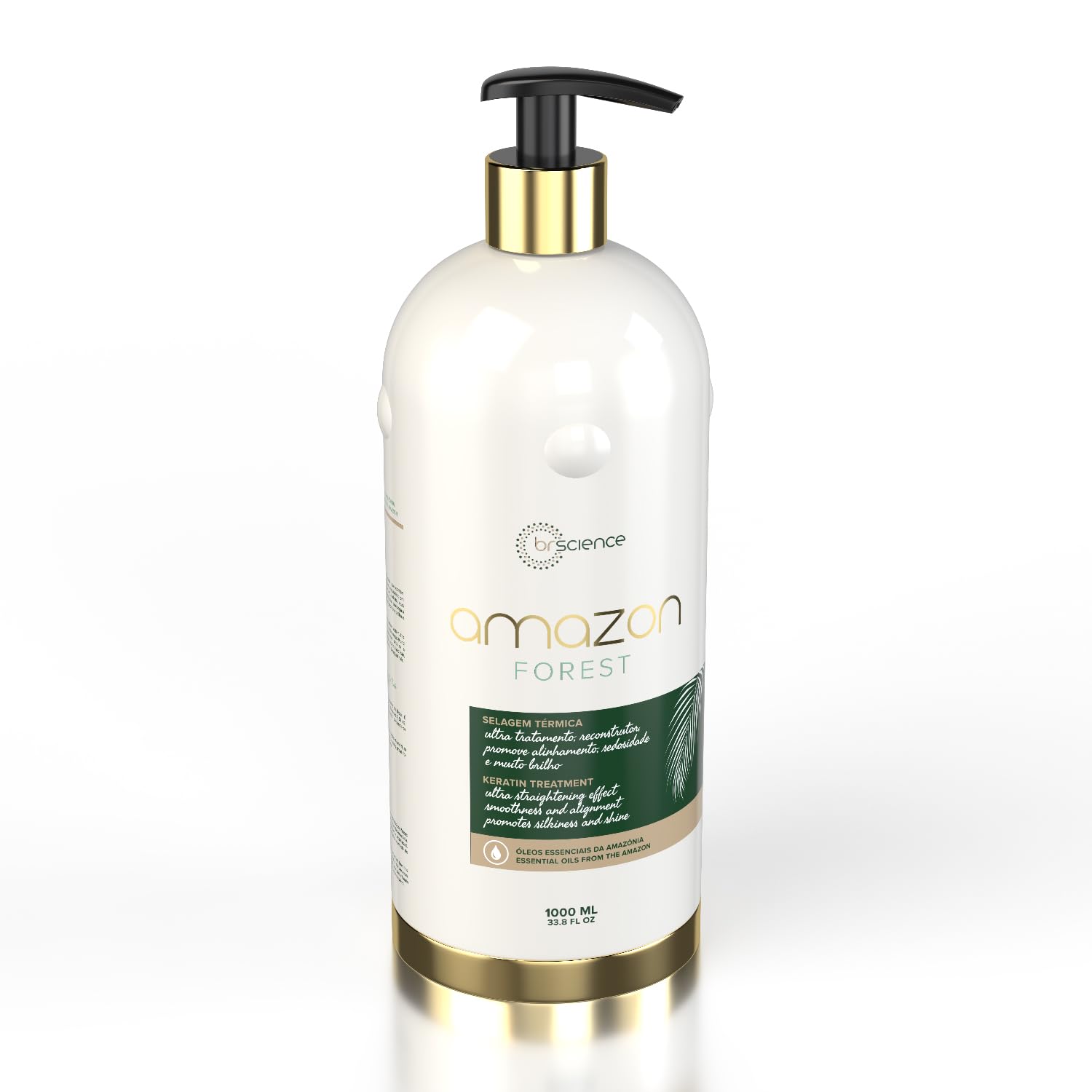 Amazon Forest Keratin Hair Treatment - Professional Ultra Straightening & Smoothing Solution (1000ml) - Perfect for Salon-Quality Hair Straightening at Home, Frizz Control & Damaged Hair Repair