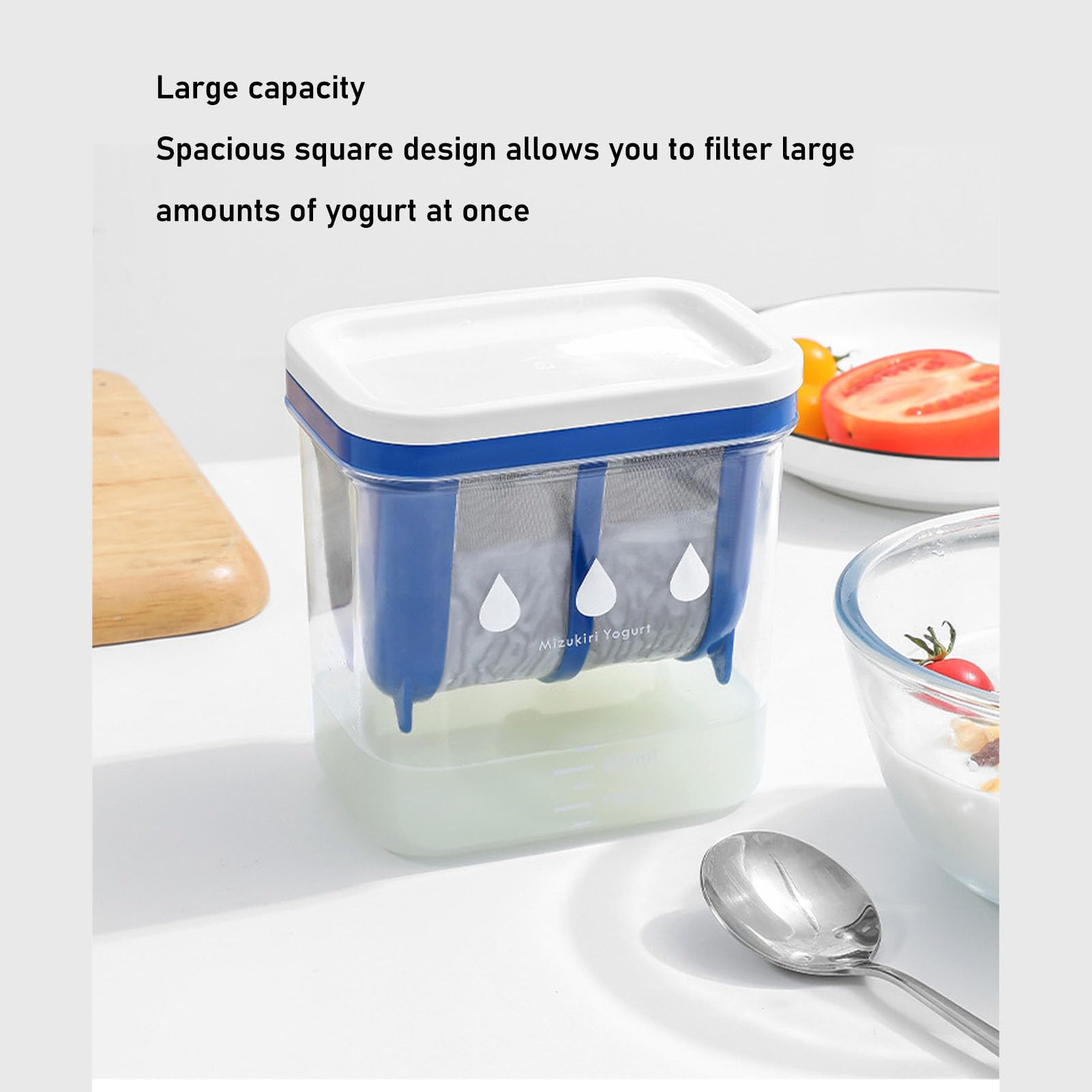 Greek Yogurt Maker with Extra Fine Stainless Steel Mesh - Reusable Yogurt Strainer & Whey Separator for Homemade Greek Yogurt - Perfect for Healthy Breakfast, Smoothies & Baking at Home