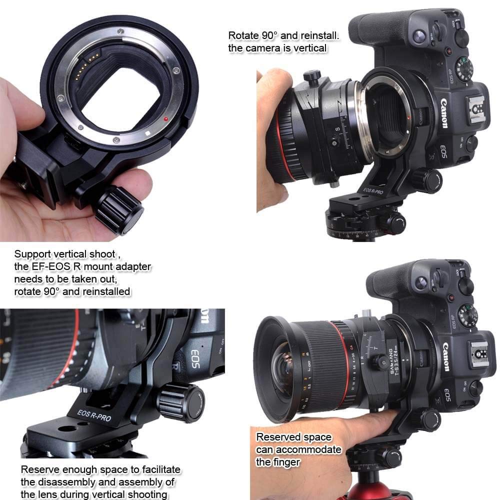 Canon EF to EOS R Mount Adapter Ring with Arca-Swiss Quick Release Plate - iShoot Lens Collar Tripod Mount for DSLR Cameras | Perfect for Landscape, Portrait & Studio Photography
