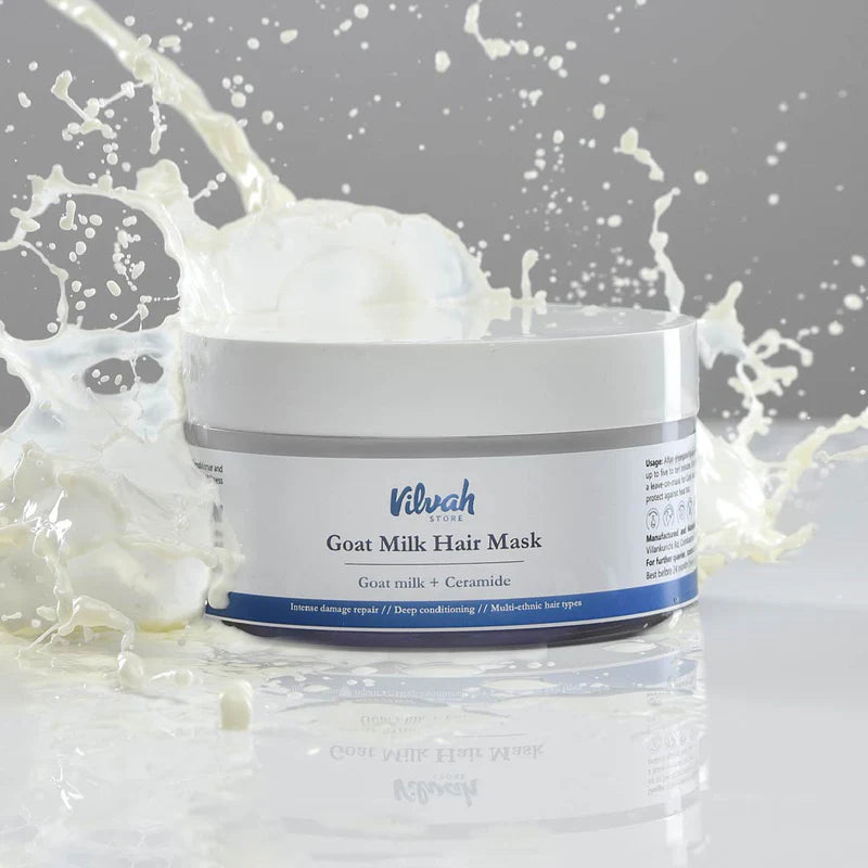 Goat Milk Hair Mask for Frizz Control & Flyaway Hair - Deep Conditioning Treatment for Dry, Damaged Hair - Perfect for Home Hair Care & Salon Use