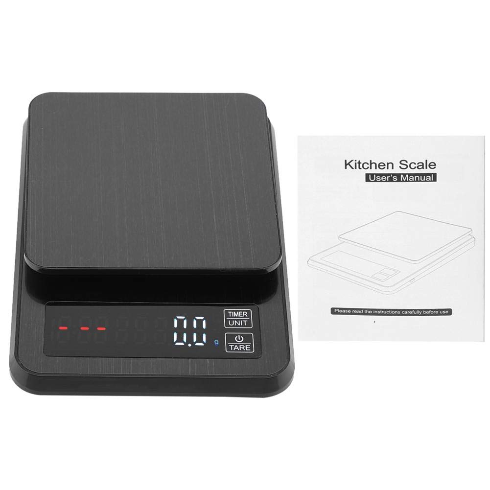 Precision Digital Kitchen Scale 5kg/0.1g - Stainless Steel Food Scale for Baking, Cooking & Meal Prep | Accurate Electronic Weighing Balance for Home & Professional Use