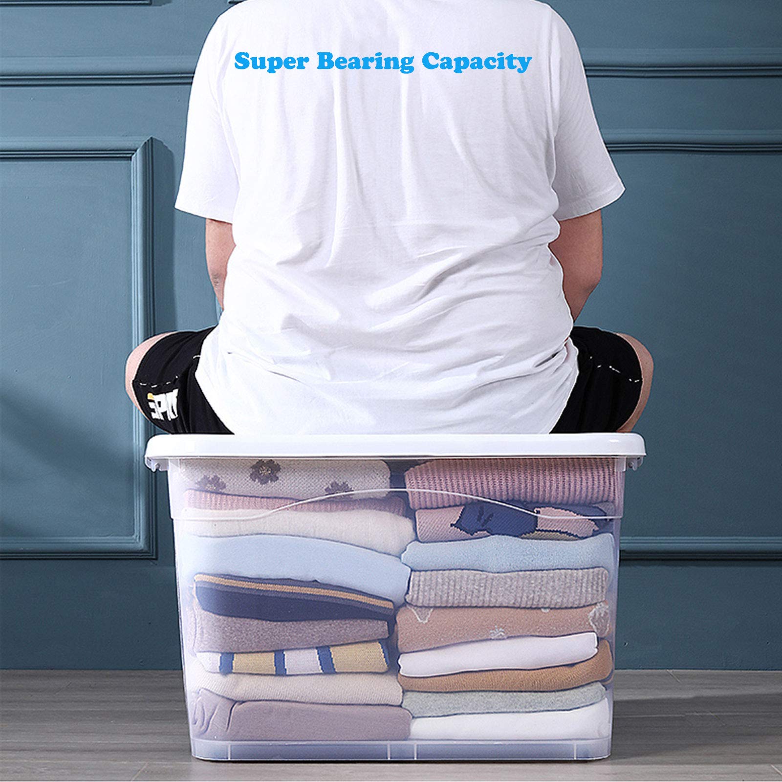 30L 50L 80L Clear Plastic Stackable Storage Bins with Lids & Handles - Airtight Organizer Box for Home, Office, Garage & Closet Storage Solutions