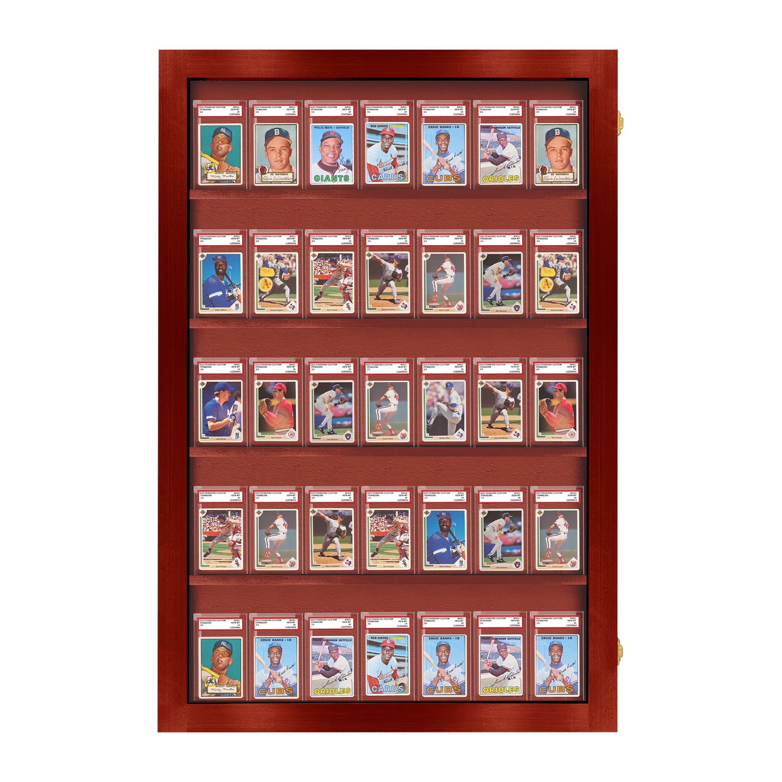 35 Graded Baseball Card Display Case - Lockable Sports Card Frame with UV Protection for PSA Graded Cards - Perfect for Pokemon, Football & Basketball Card Collections - Ideal for Home Display, Office Decor & Collector Showcases
