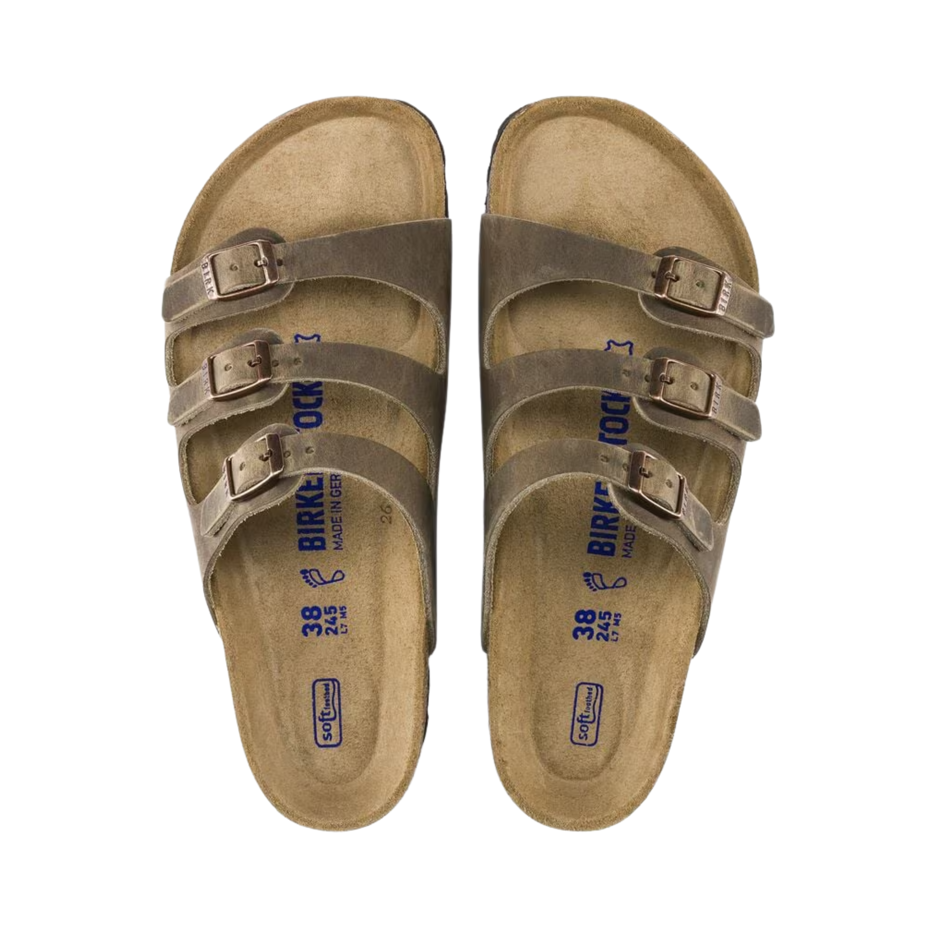 Women's Florida Soft Footbed Sandals - Oiled Leather in Tobacco Brown | Comfortable & Stylish for Beach, Travel & Everyday Wear