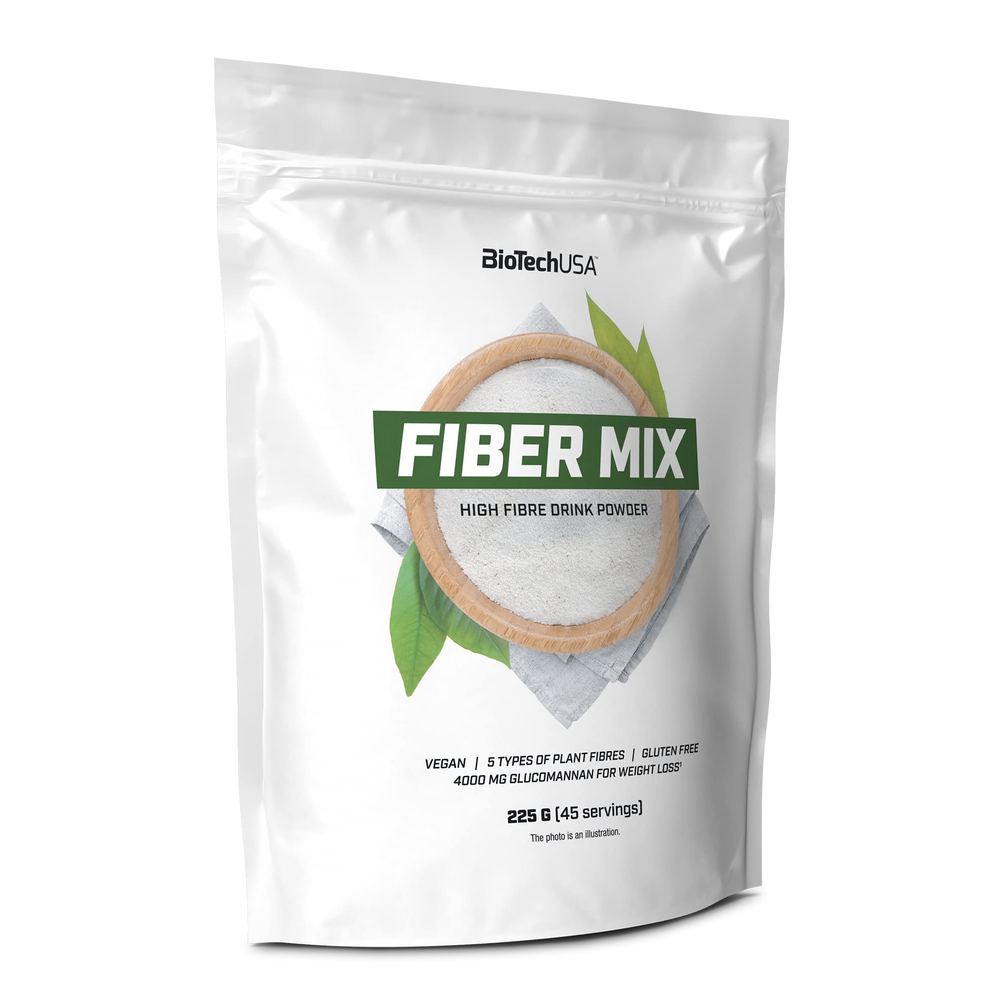 BioTechUSA Fiber Mix - Unflavored Dietary Supplement Powder 225g | Supports Digestion & Gut Health | Ideal for Smoothies, Baking & Healthy Recipes