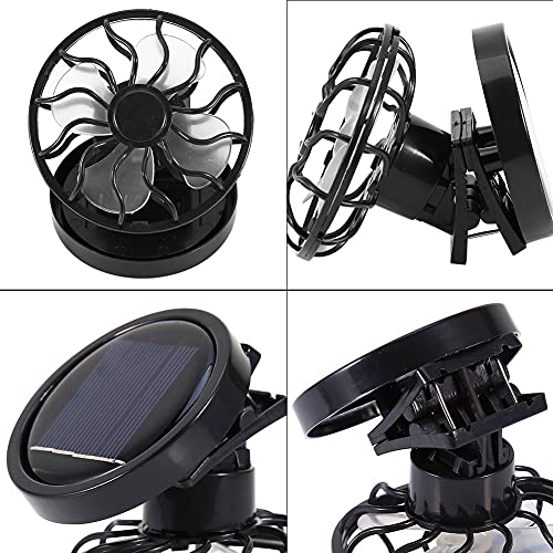 TOPINCN Portable Clip-on Solar Fan - Mini Electric Fan for Outdoor Camping, Indoor Gym, Treadmill & Office - No Battery Needed - Perfect for Travel, Hiking & Home Use