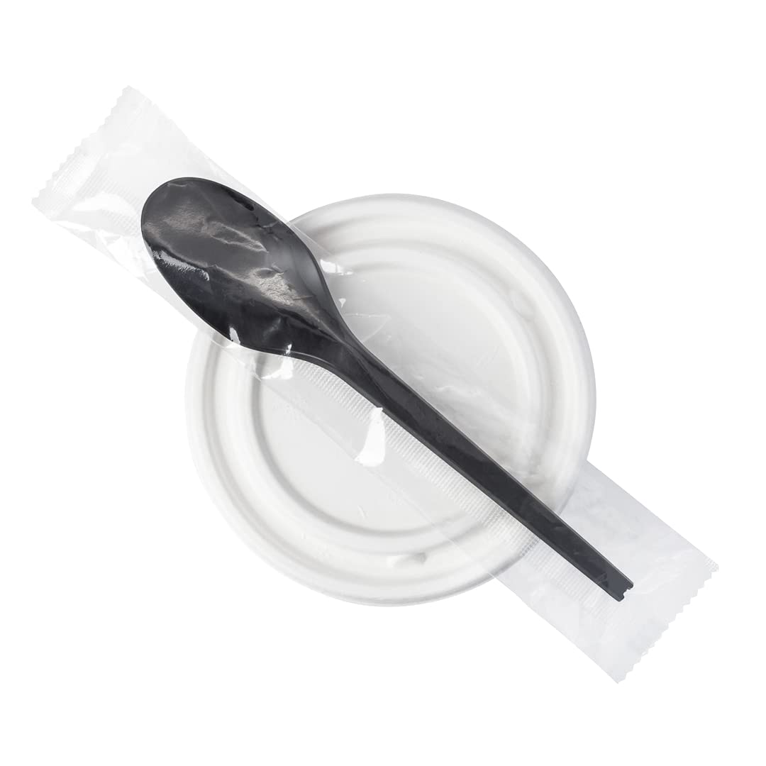 Eco-Friendly 6.5 Inch Compostable Spoons - 250 Individually Wrapped Plant-Based Cutlery Set | BPI-Certified CPLA Disposable Utensils for Hot & Cold Foods | Perfect for Restaurants, Catering, Picnics & Outdoor Events