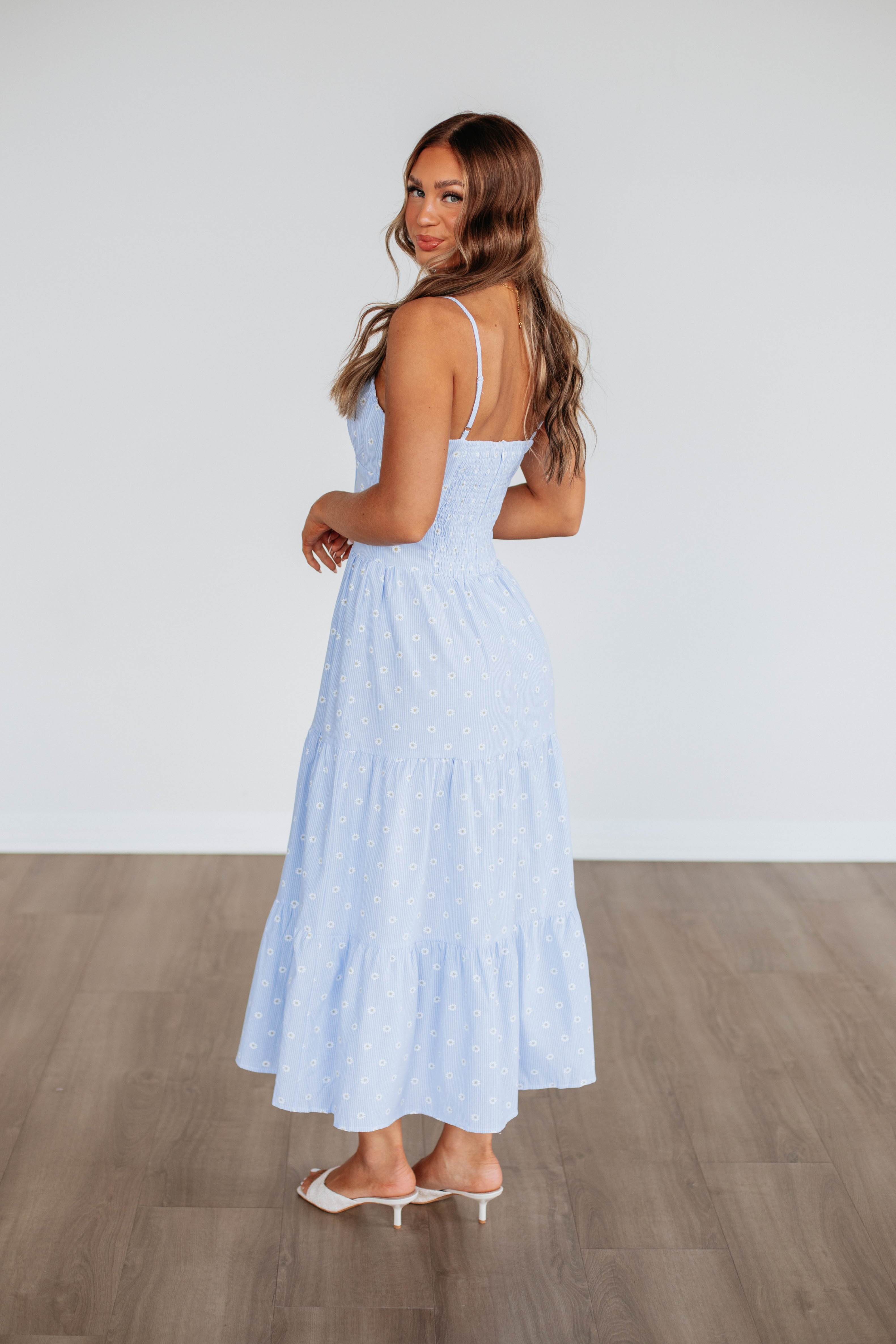 Louise Midi Dress for Women - Elegant Flowy Summer Dress with Pockets | Perfect for Beach Vacation, Date Night & Office Wear