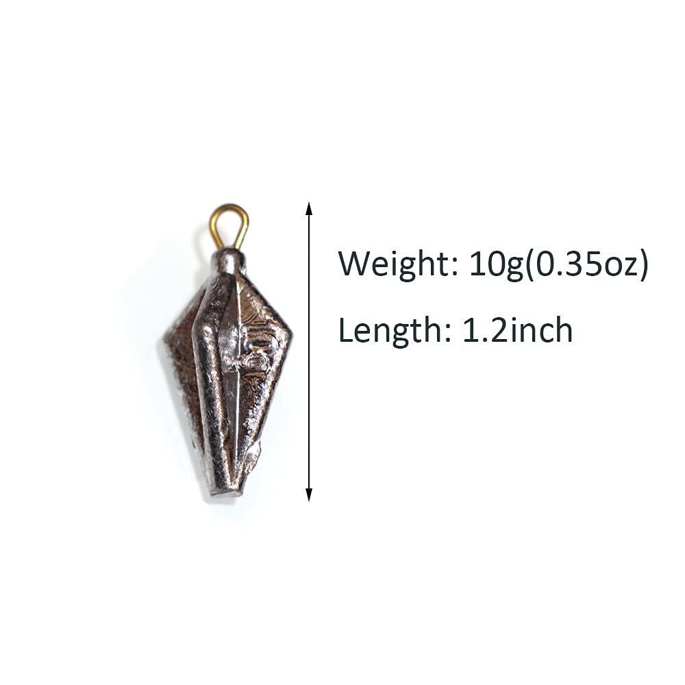 20pcs/Pack Fishing Pyramid Weights Bullet Lead Sinker Weights Kit 10g - Perfect for Freshwater & Saltwater Fishing, Bass, Trout, and Catfish Angling