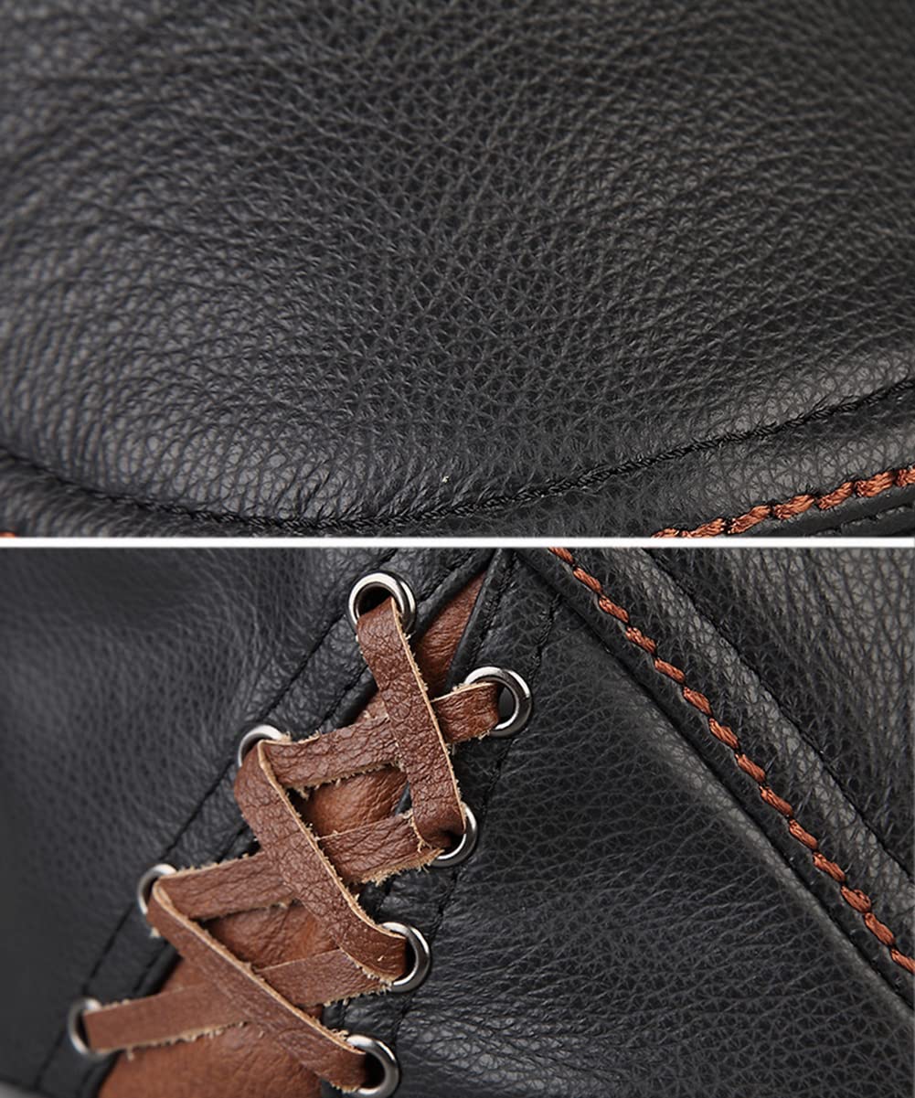 Stylish Unisex Leather Newsboy Cap - Flat Beret Driving Hat for Men & Women - Perfect for Golf, Hunting, Winter & Autumn Outdoor Activities