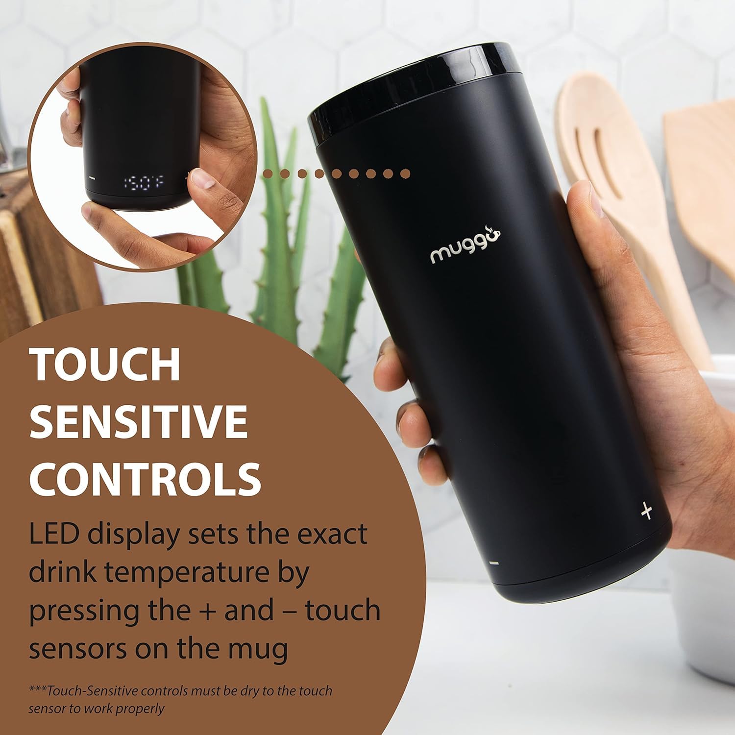 Muggo 12 oz Self-Heating Coffee Mug with 3-Hour Battery Life - USB Rechargeable Travel Mug for Coffee, Tea & Hot Beverages - Perfect for Office, Commuting & Outdoor Activities
