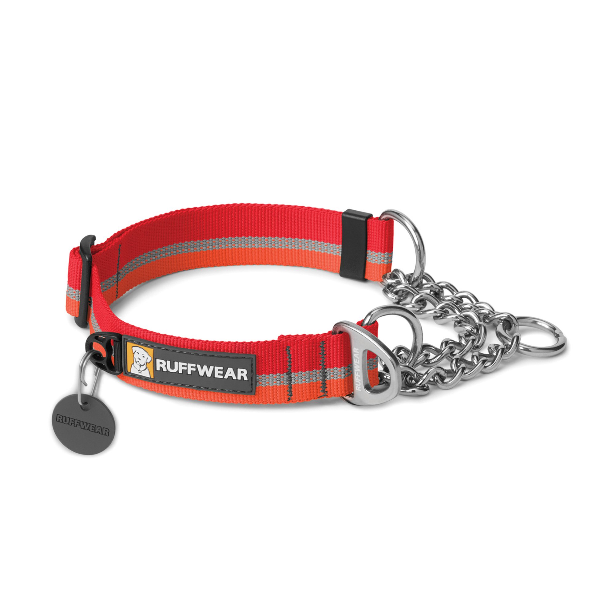 Ruffwear Chain Reaction Limited Cinch Audible Correction Dog Collar - Small, Kokanee Red | Training & Outdoor Adventure Pet Accessory for Active Dogs