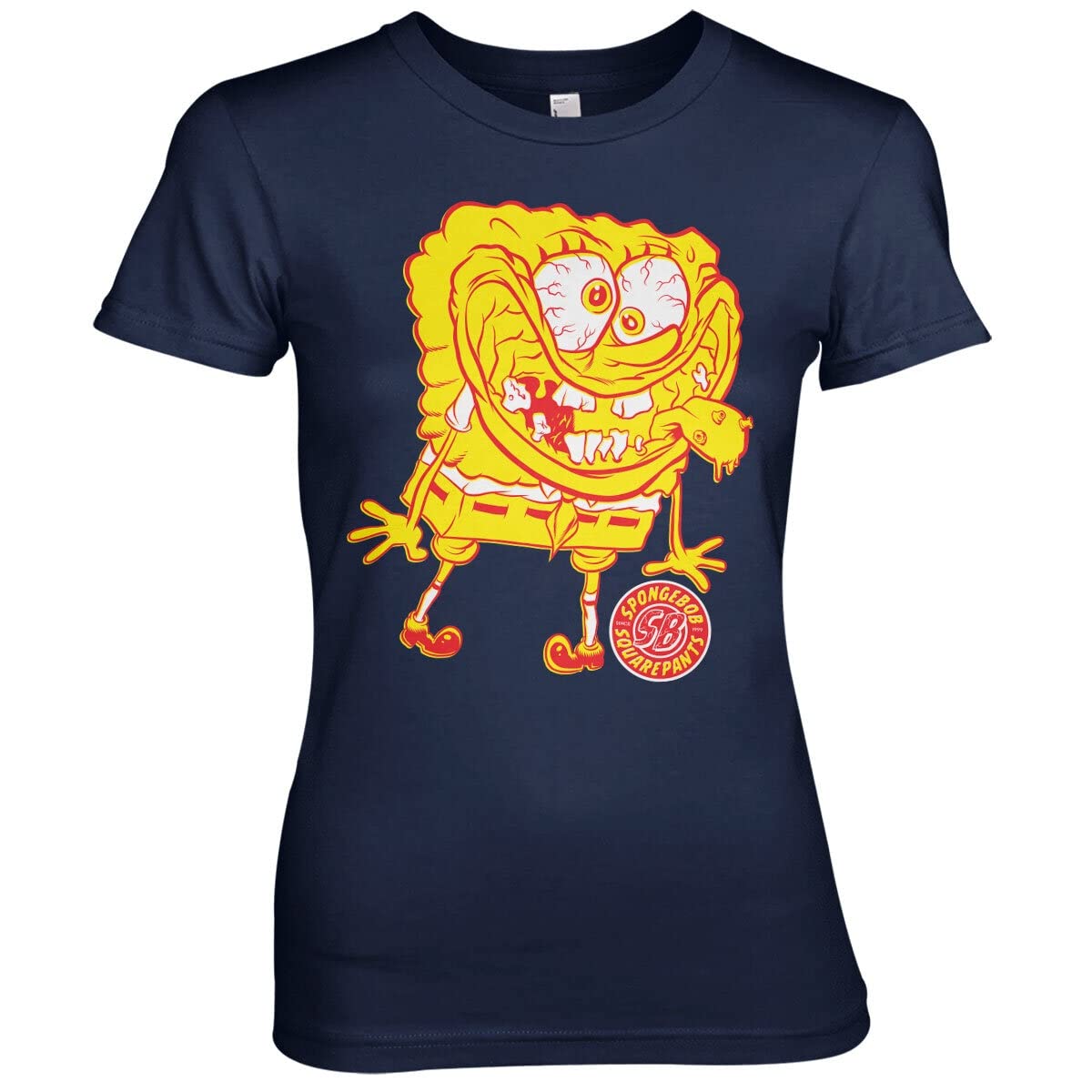 Official SpongeBob SquarePants Weird Women's Graphic T-Shirt - Navy Blue, Small | Cartoon Character Tee for Casual Wear, Cosplay & Funny Gifts