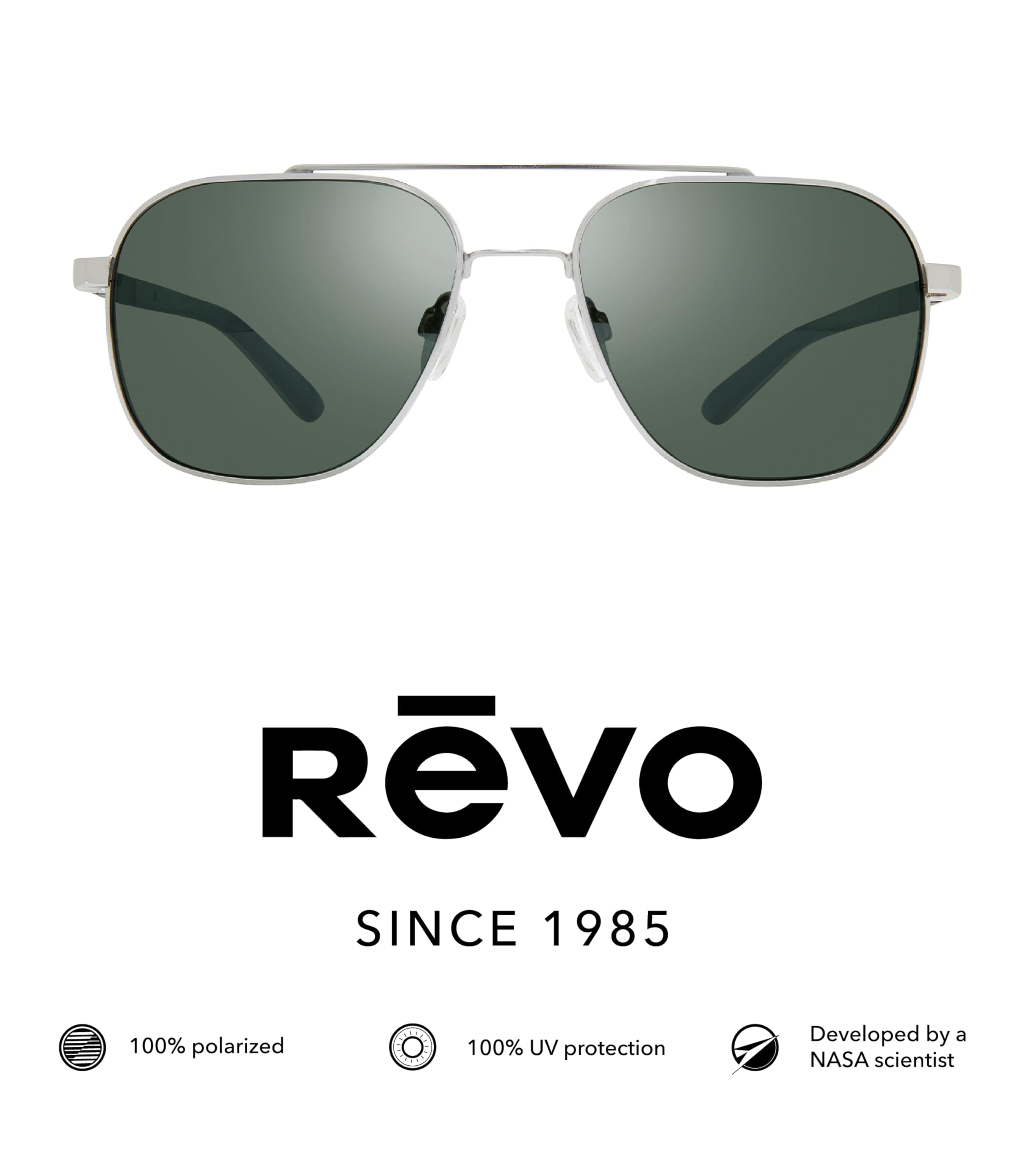 Revo Arthur Polarized Sunglasses - Crystal Glass Lens, Metal Aviator Frame for Men & Women - Perfect for Driving, Travel & Outdoor Activities