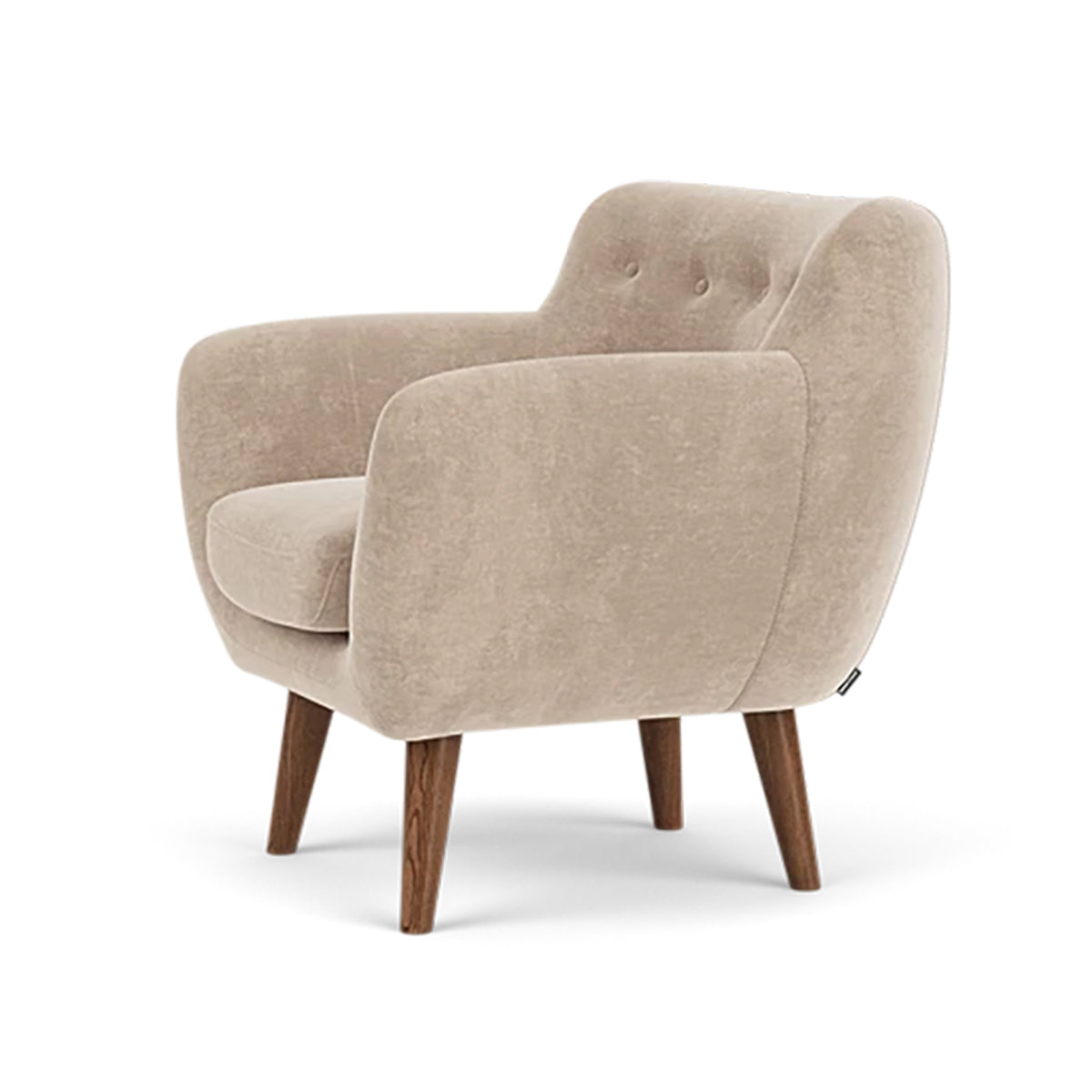 Anne Fabric Armchair - Modern Upholstered Accent Chair for Living Room, Bedroom & Office - Comfortable Lounge Chair with Sturdy Wooden Legs (Perfect for Reading, Relaxing & Home Decor)