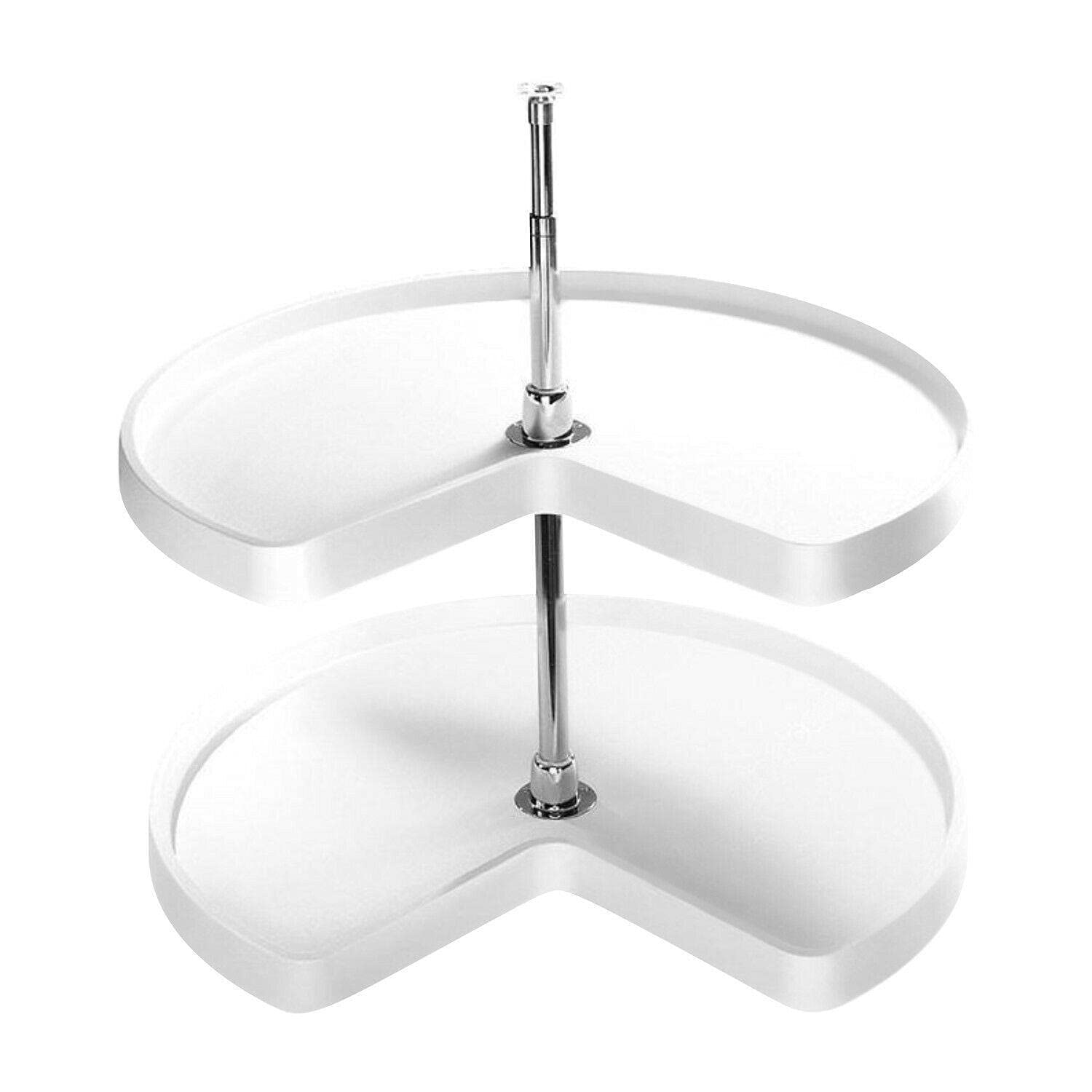 LokoshinA 2-Tier Kidney Shape Lazy Susan Turntable for Kitchen - Corner Spice Rack Organizer with Lazy Daisy Design - Cabinet Storage Solution for Spices, Condiments & Kitchen Essentials - Perfect for Pantry, Countertop & Cabinet Organization
