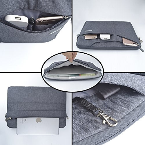 13.3 Inch Waterproof Laptop Sleeve Bag - Ekoos Durable Notebook Carrying Case with Shoulder Strap for MacBook, Ultrabook | Perfect for Office, School & Travel