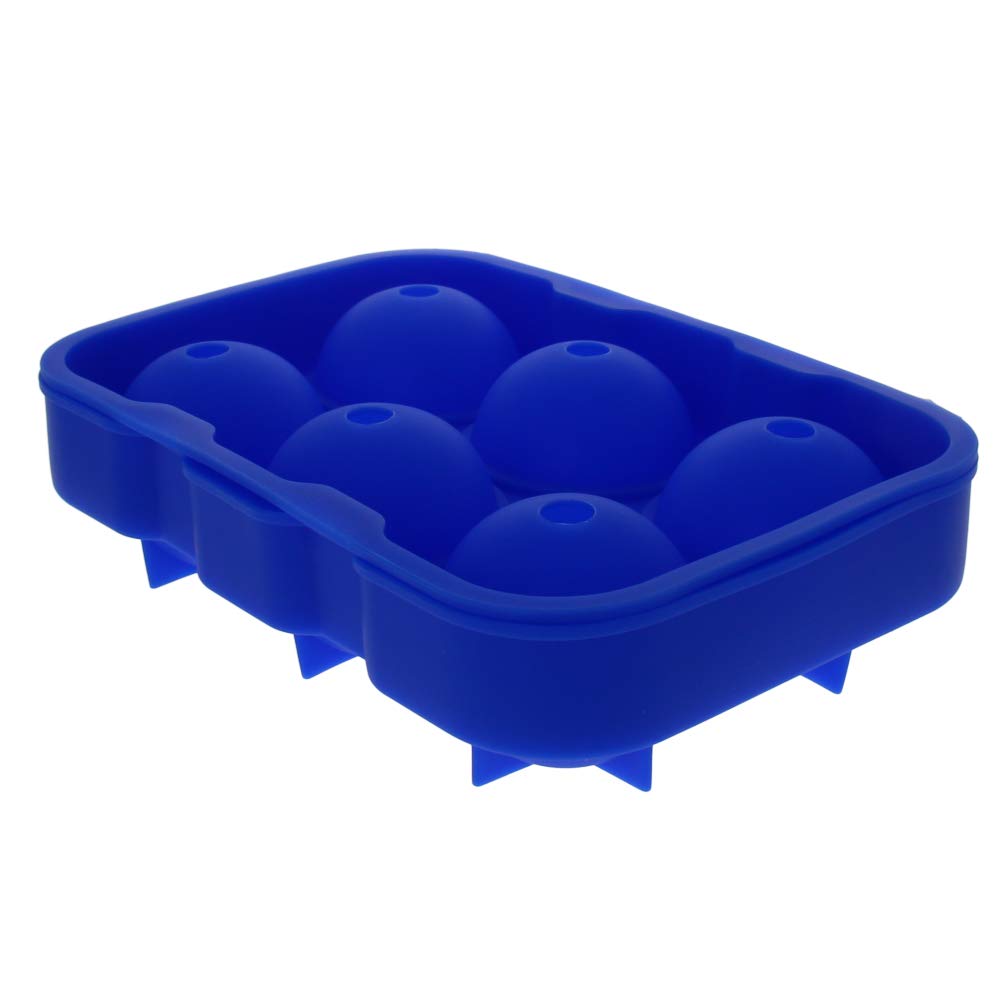 Utoolmart 6 Holes Ice Ball Maker Mold - Flexible Silicone Ice Tray for Whiskey & Cocktails - Perfect Christmas Gift (Blue, 1Pc) - Ideal for Home Bars, Parties & Holiday Entertaining