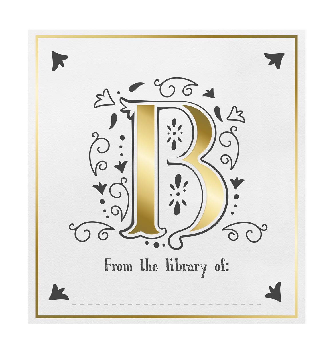 Personalized IF Letter Book Plates - Monogram Initial B | Custom Book Labels for Kids, Gifts & Home Library Organization