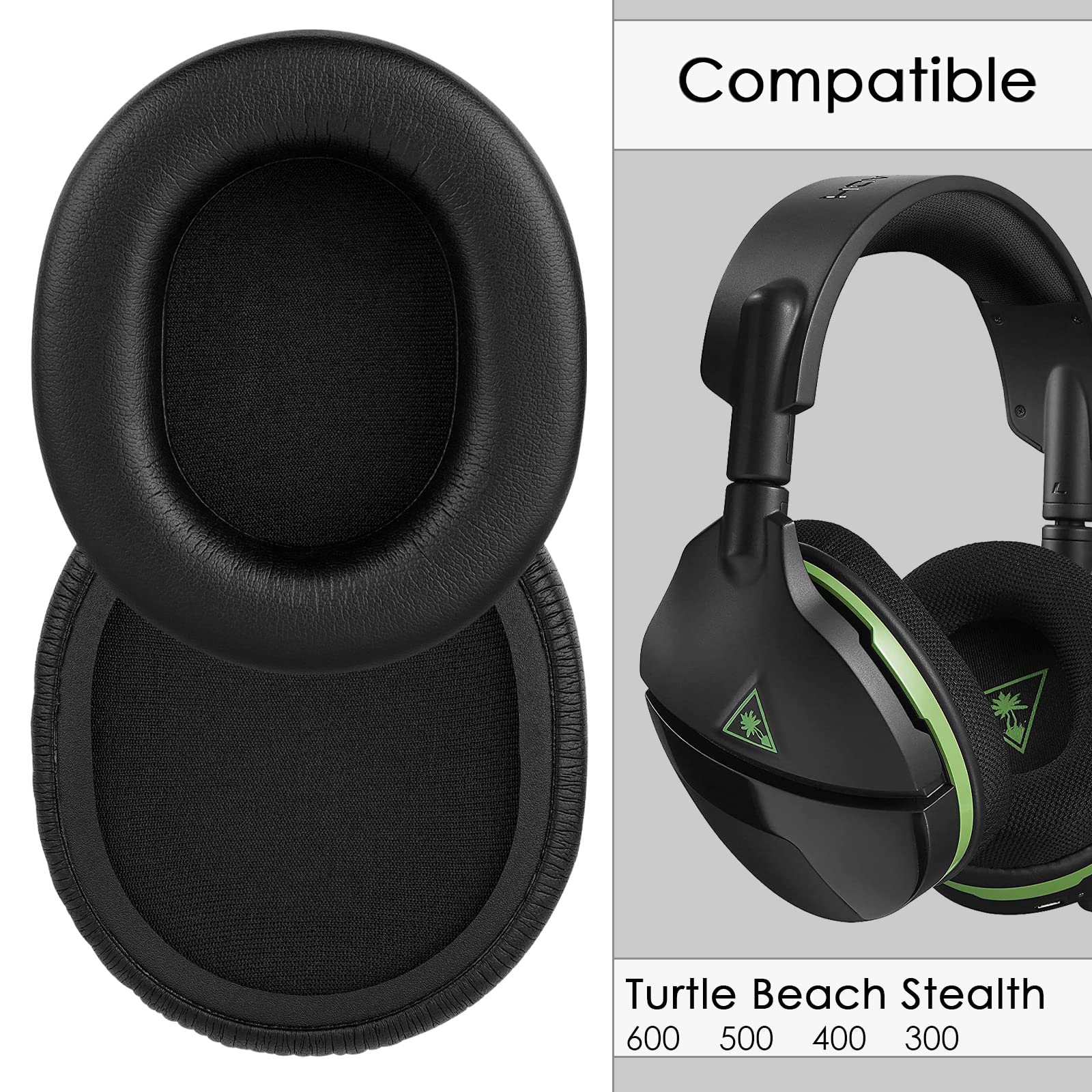 Premium Replacement Ear Pads for Turtle Beach Stealth 600/500/400/300 Gaming Headphones - Soft Protein Leather Cushions (Black) - Comfort Upgrade for Long Gaming Sessions & Noise Isolation