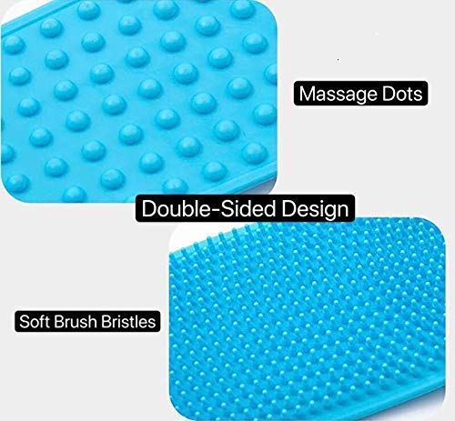 DPISZONE Silicone Bath Body Brush - Exfoliating Back Scrubber for Shower & Spa, Long-Lasting Eco-Friendly Body Brush with Soft Bristles, Easy to Clean & Lathers Well (Multi-Color) - Perfect for Exfoliating Dead Skin Cells & Improving Circulation in Bath, Shower or Home Spa