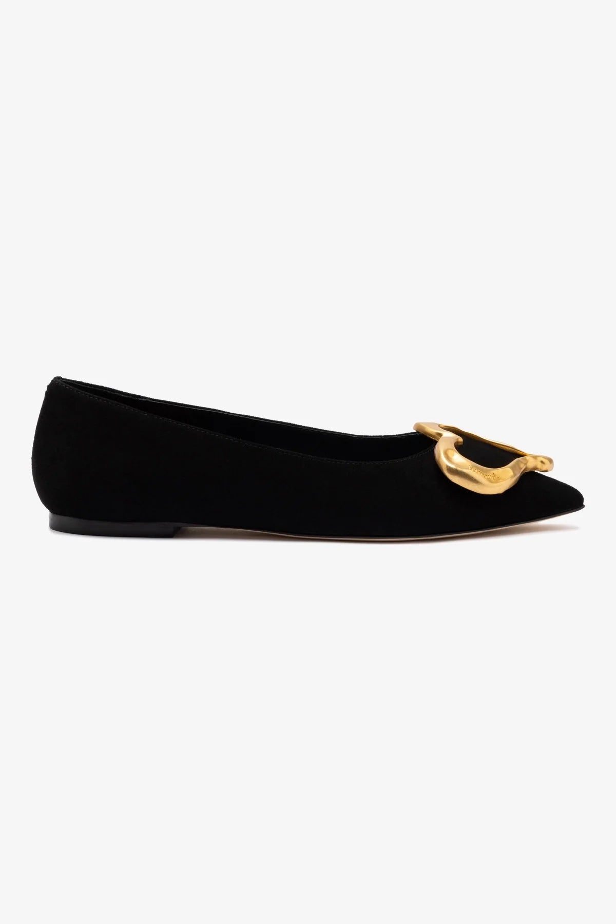 Lee Amore Flat Black Leather Shoes for Women - Comfortable & Stylish Ballet Flats for Work, Casual Wear & Everyday Use